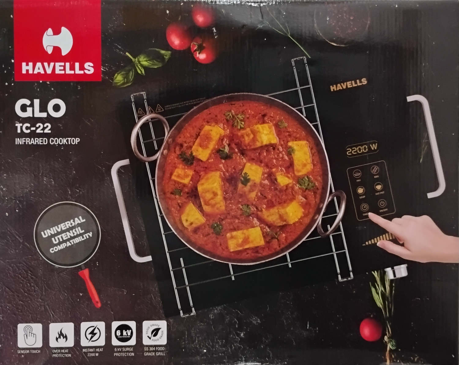 Image of HAVELLS 2200 W Infrared Cooktop Touch Panel