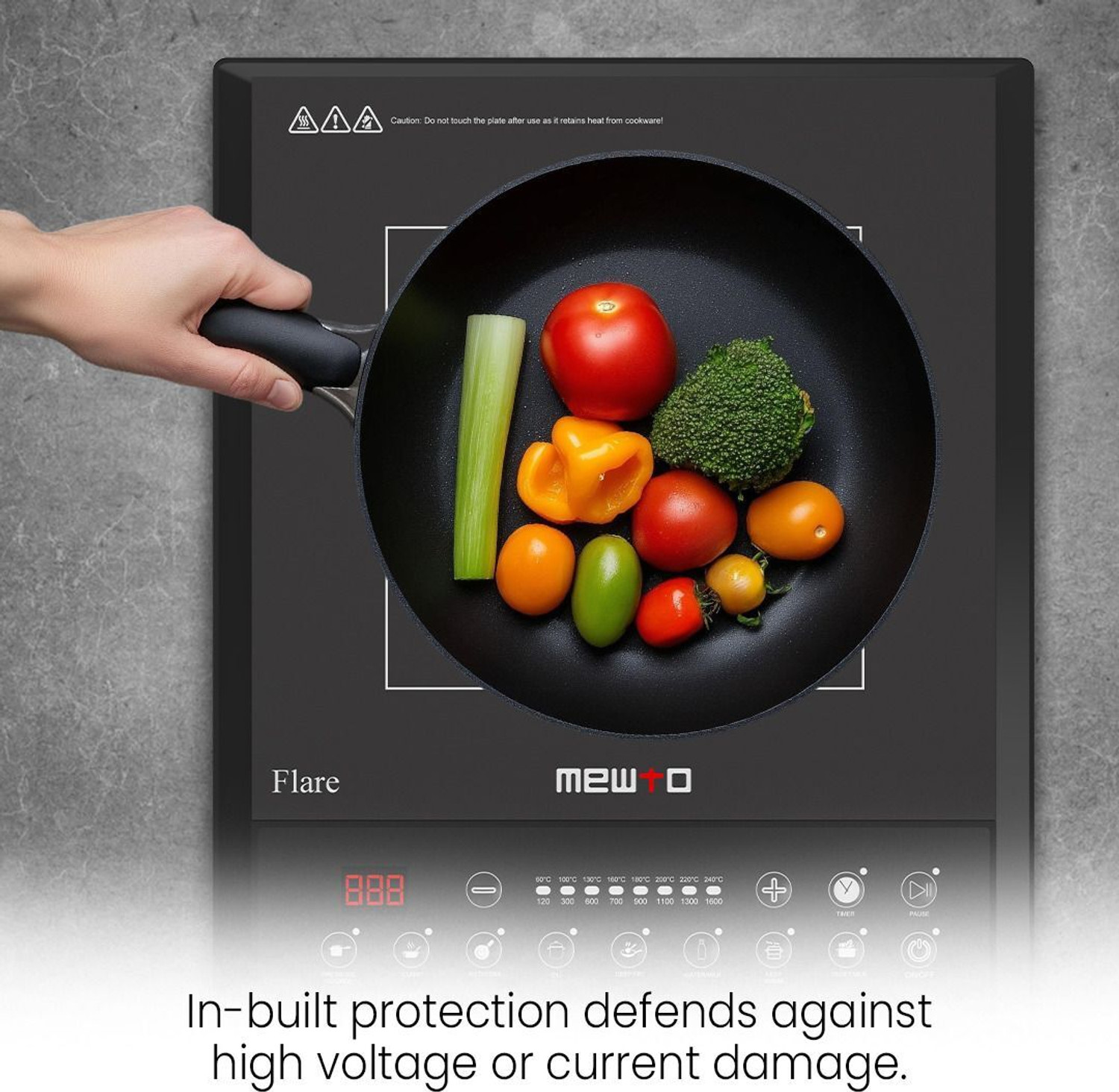 Image of MEWTO 1600 W Induction Cooktop Push Button