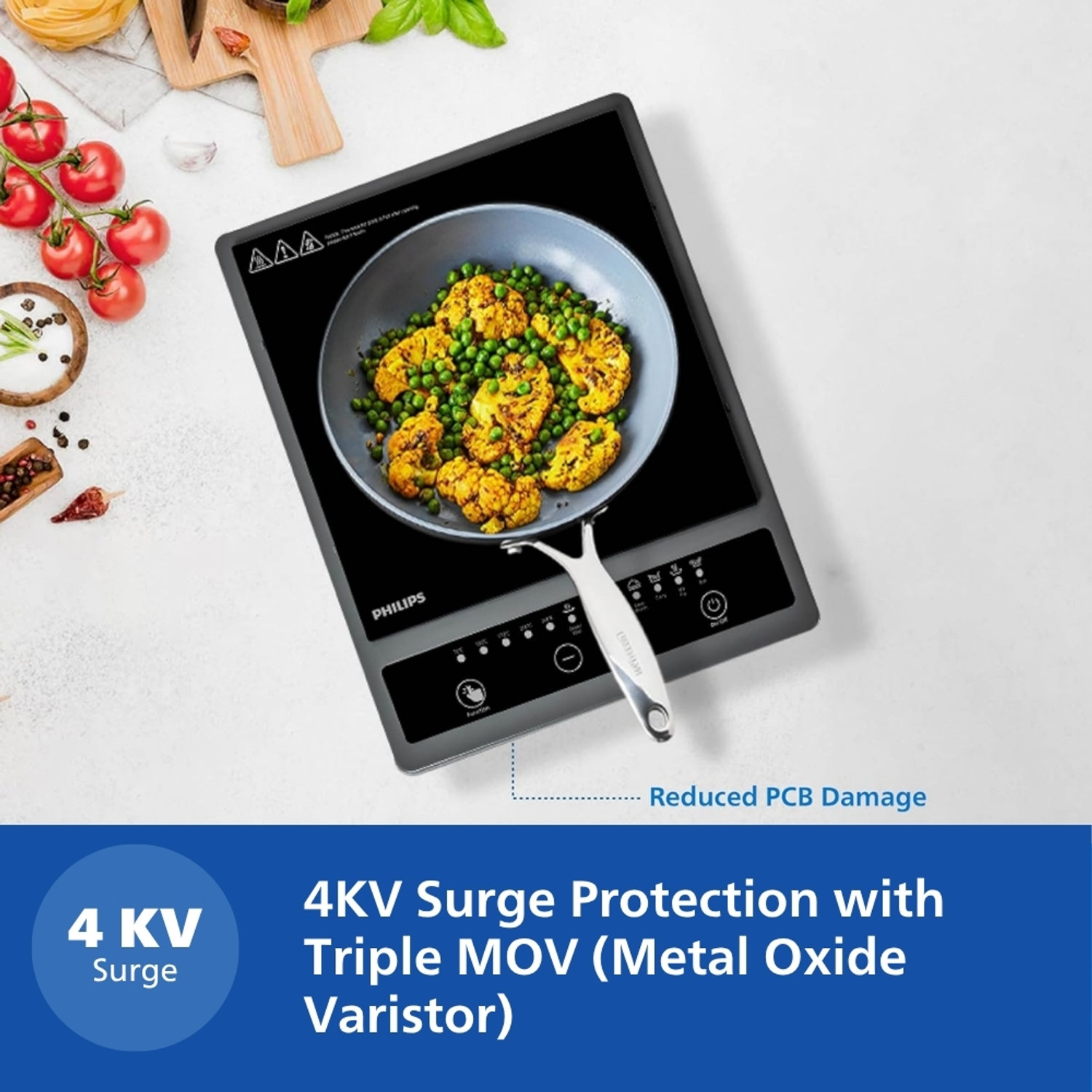 Image of PHILIPS 1300 W Induction Cooktop Push Button