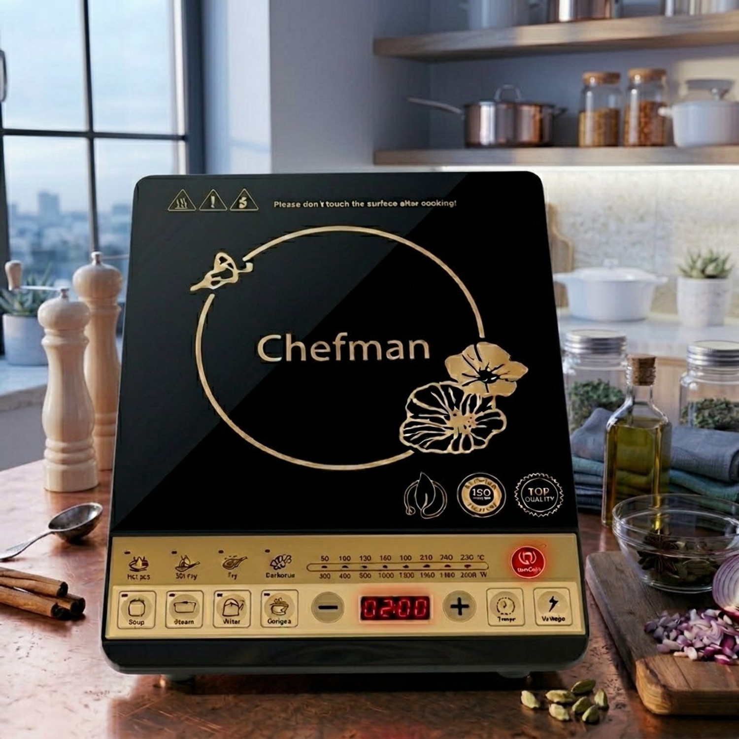 Image of Chefman 2000 W Induction Cooktop Push Button