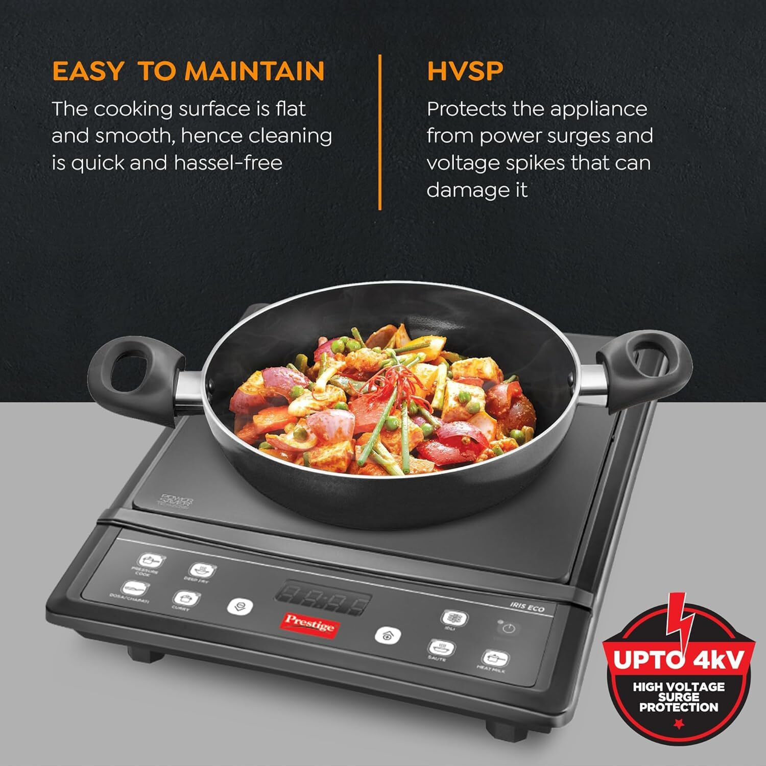 Image of Prestige 1200 W Induction Cooktop Push Button