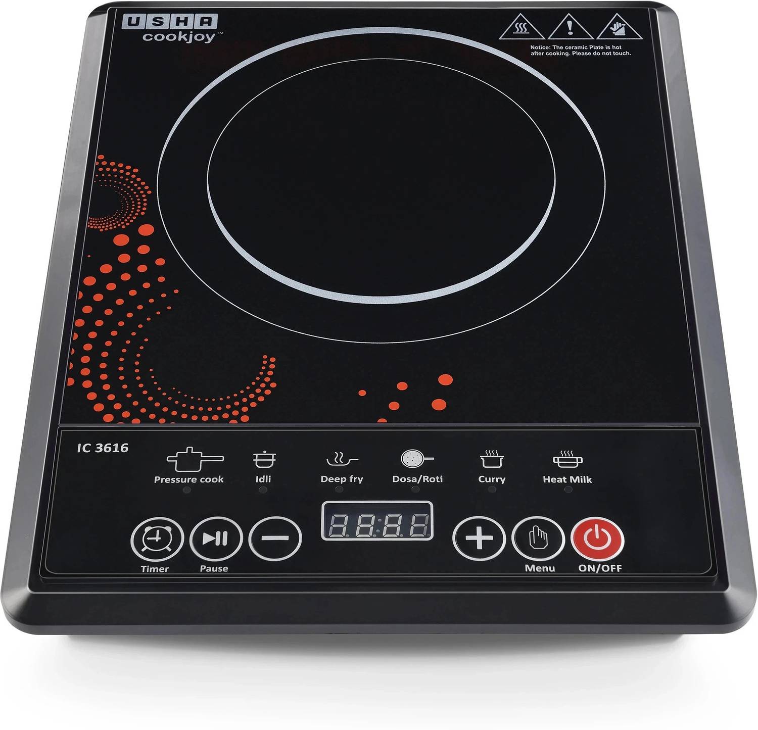 USHA 1600W Induction Cooktop Push Button - Image 1