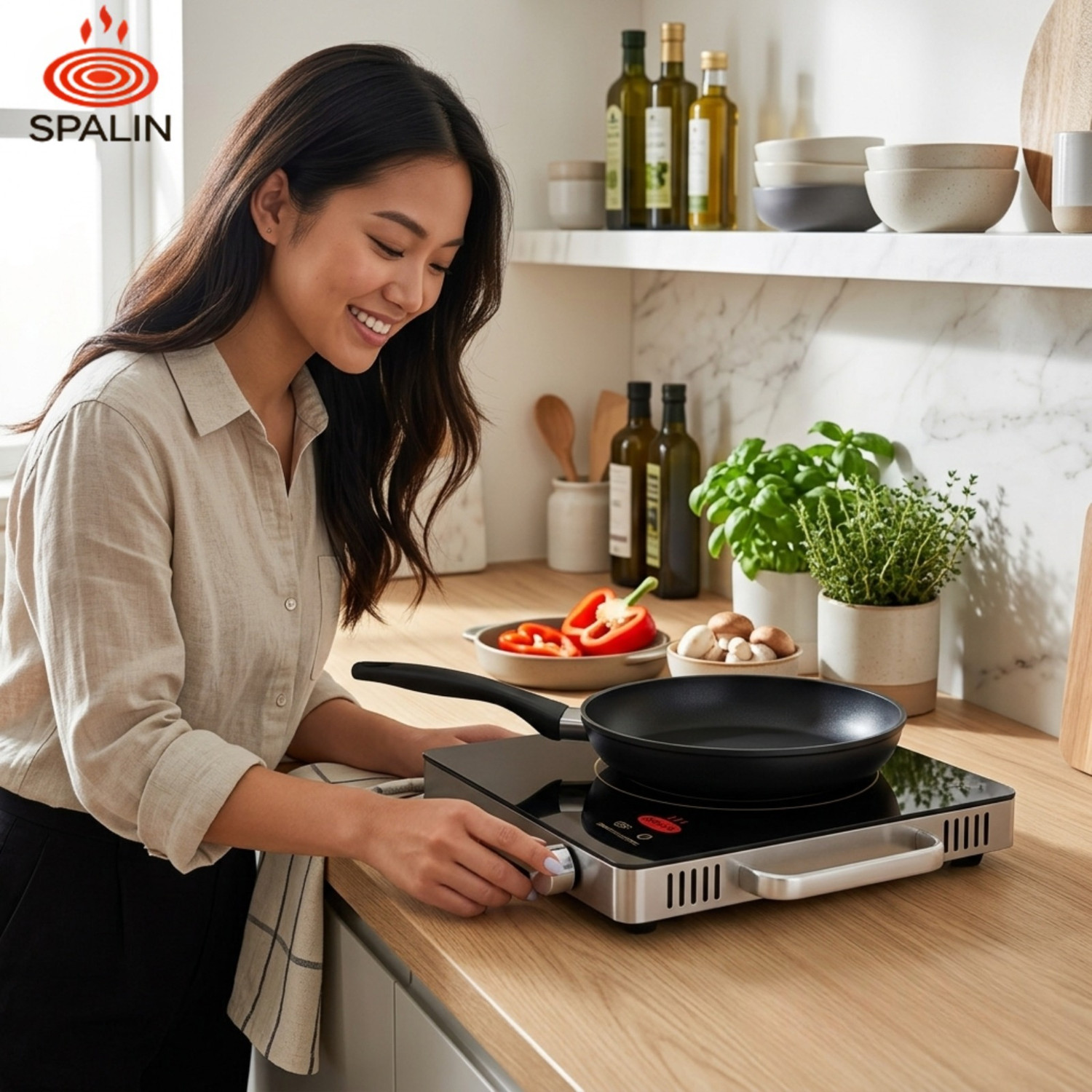 Image of Spalin 2500 W Infrared Cooktop Touch Panel
