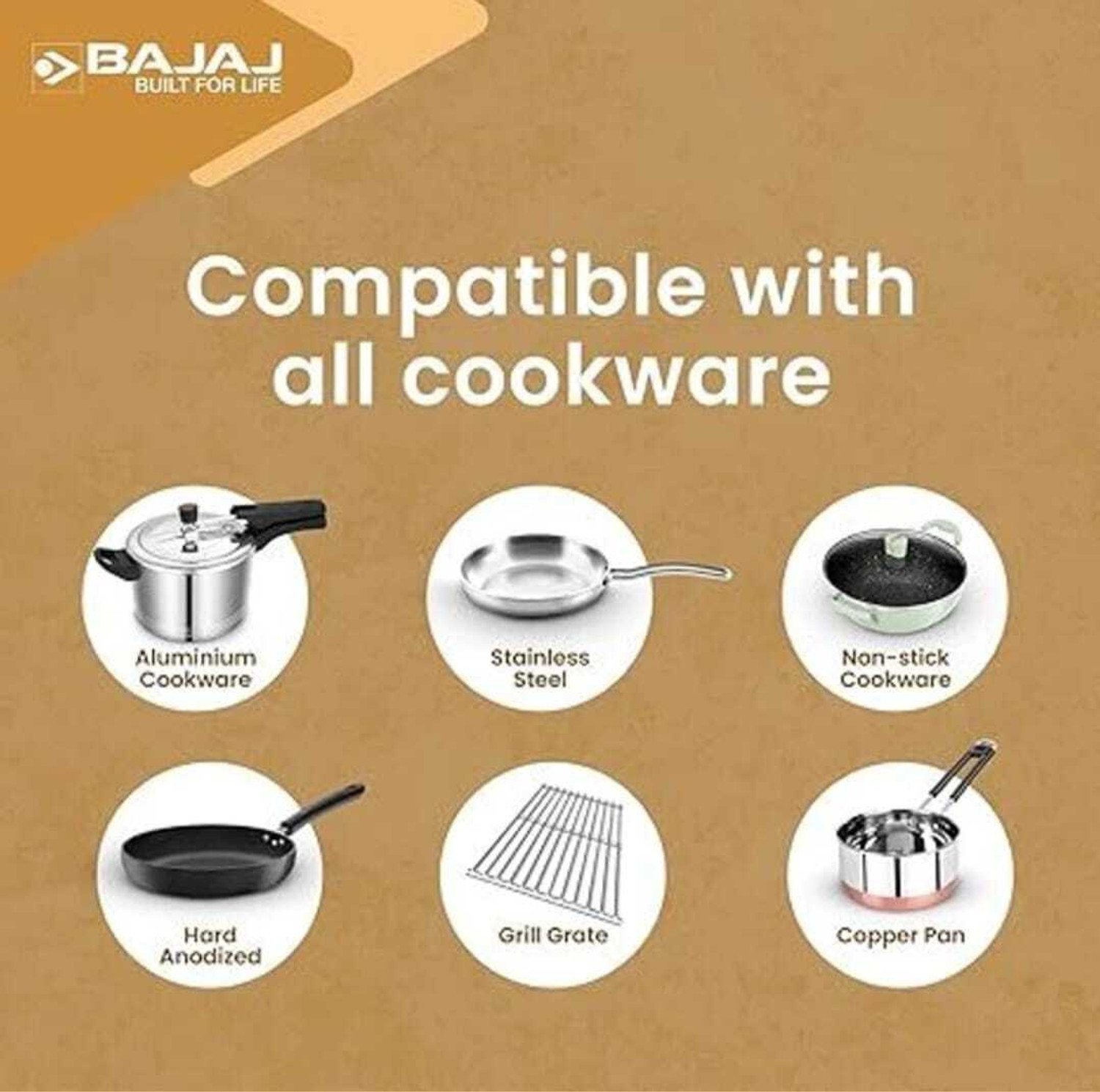 Image of BAJAJ 2200 W Infrared Cooktop Touch Panel
