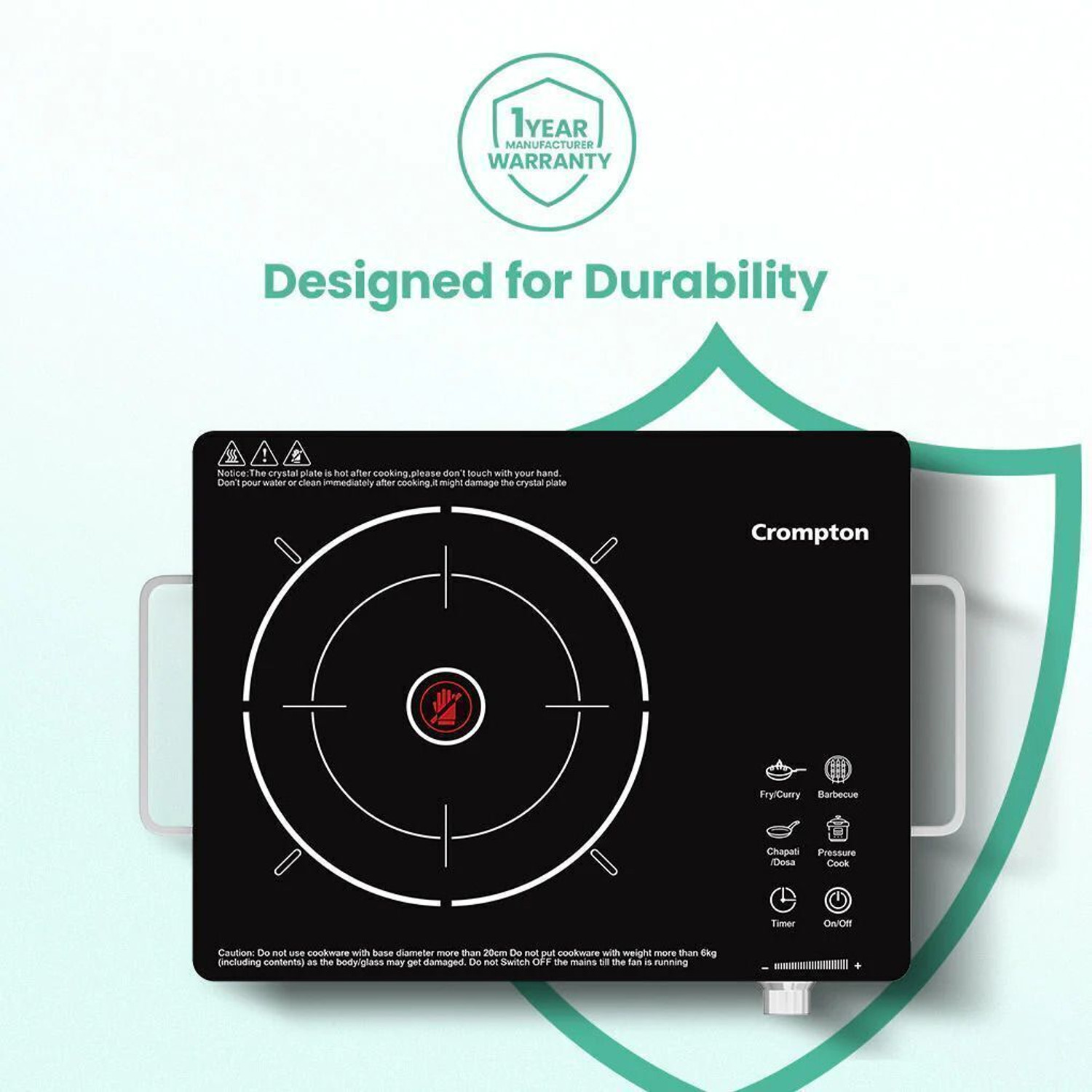 Image of Crompton 2200 W Infrared Cooktop Touch Panel