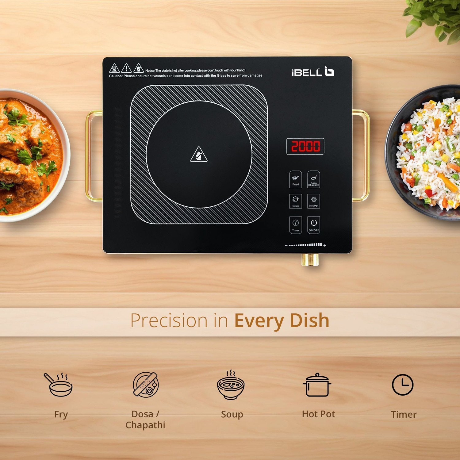 Image of iBELL 2000 W Infrared Cooktop Touch Panel