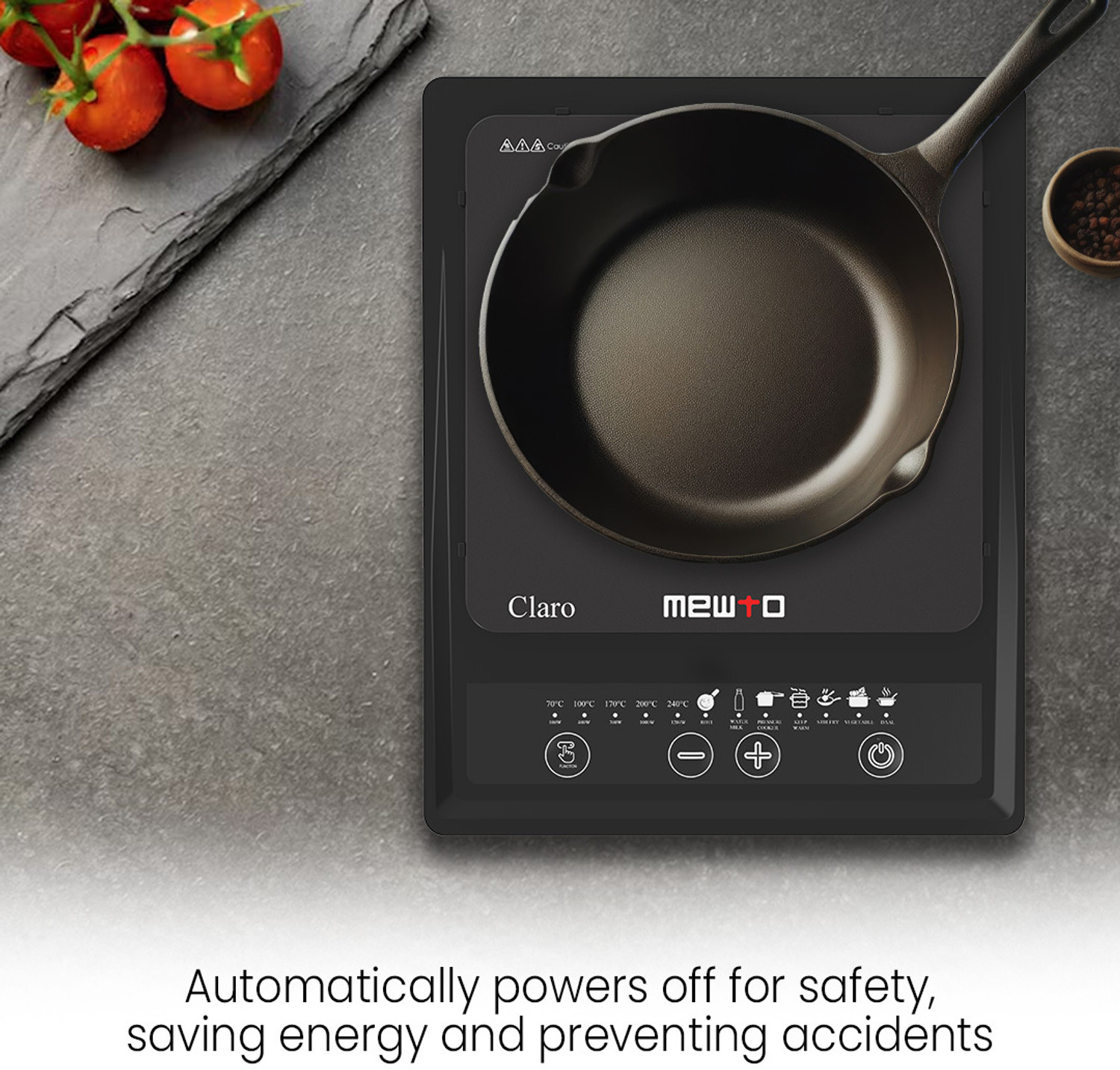 Image of MEWTO 1200 W Induction Cooktop Push Button