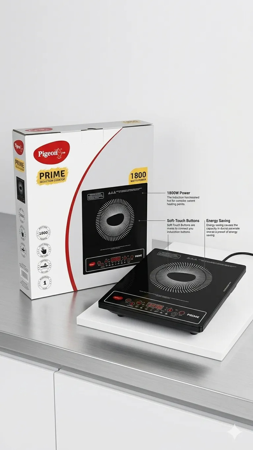 Image of Pigeon 1800 W Induction Cooktop Push Button