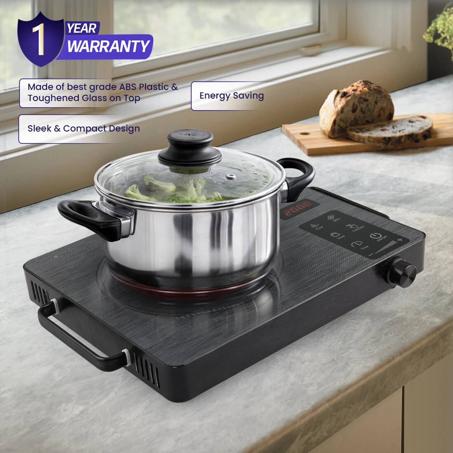 KAPLI 2500W Radiant Cooktop Black - Image 2