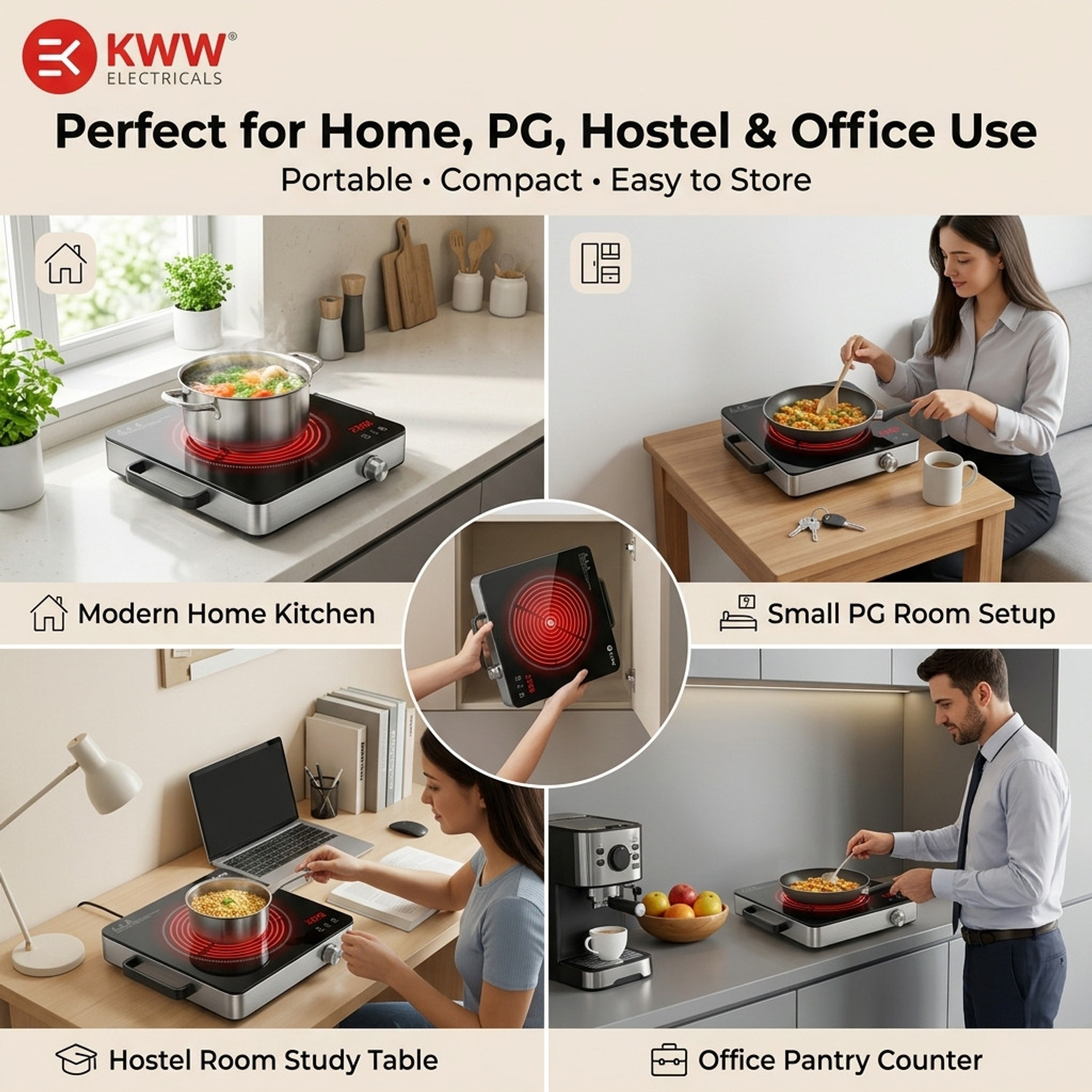 Image of KWW 2200 W Infrared Cooktop Touch Panel