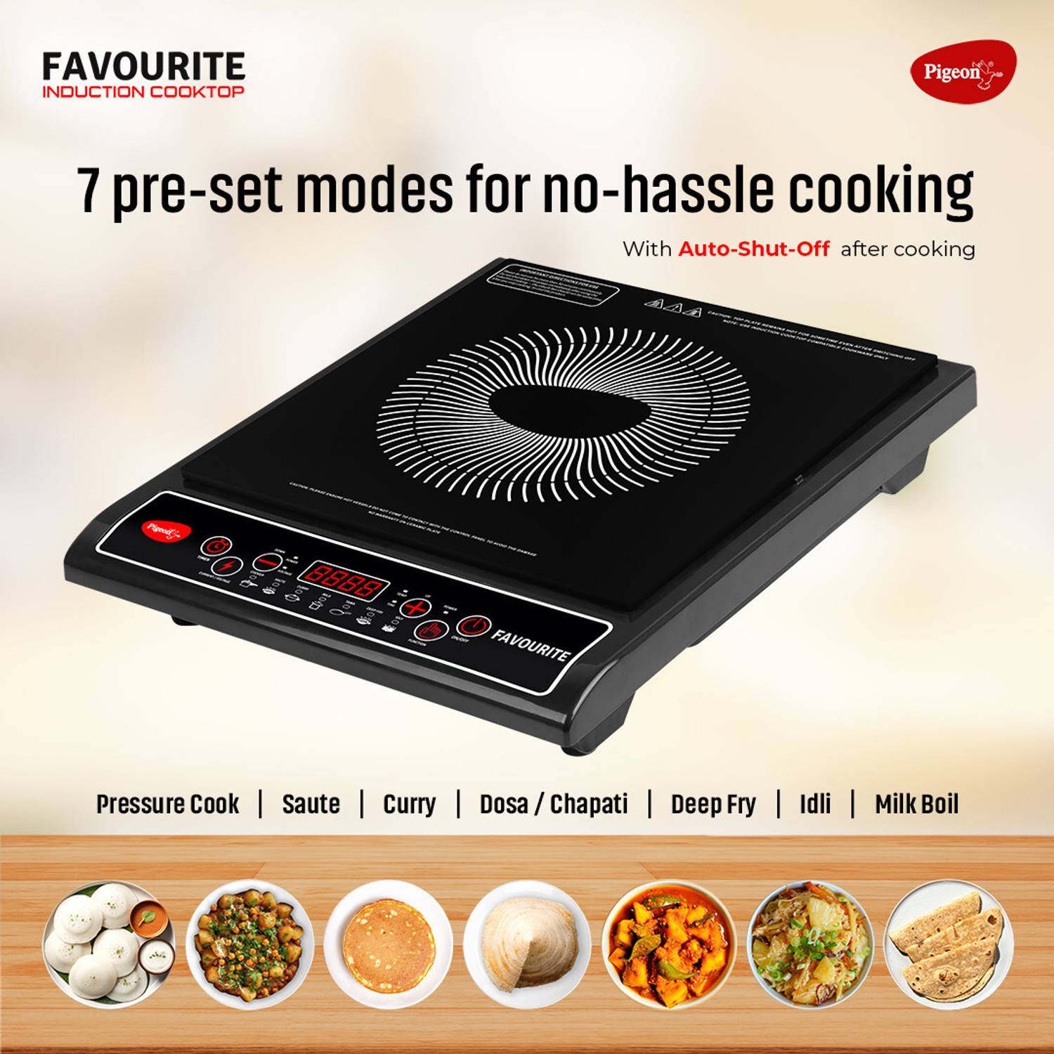 Pigeon 1800 W Induction Cooktop Black - Image 2