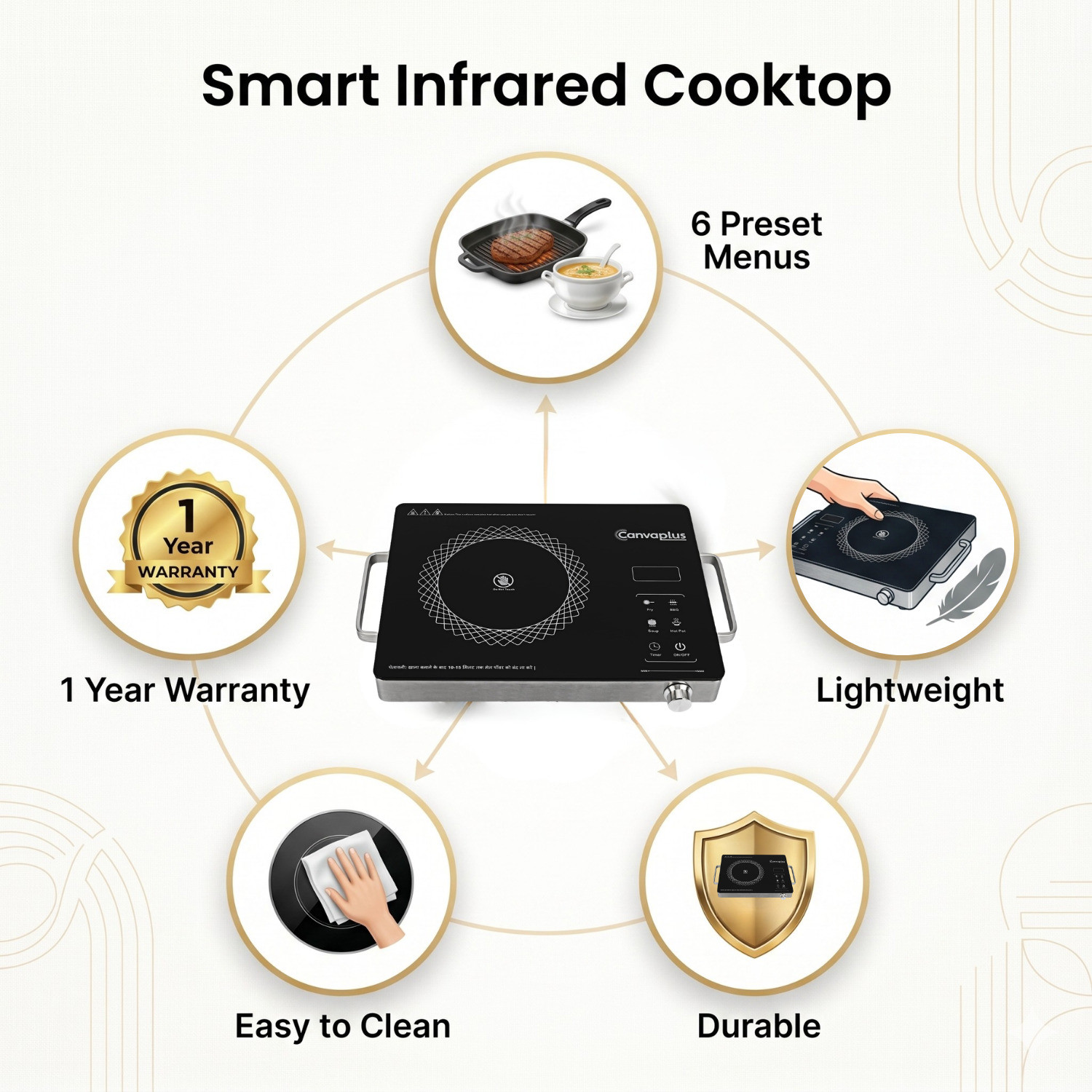 Image of canvaplus 2600 W Induction Cooktop Touch Panel