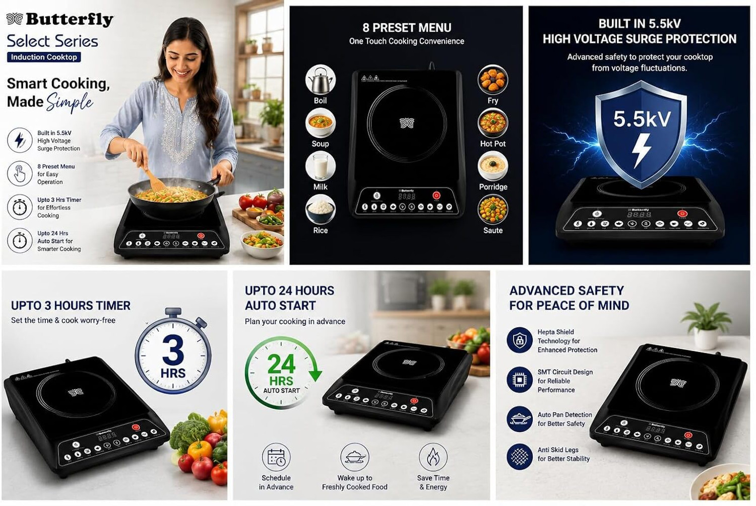 Image of Butterfly 1800 W Induction Cooktop Push Button