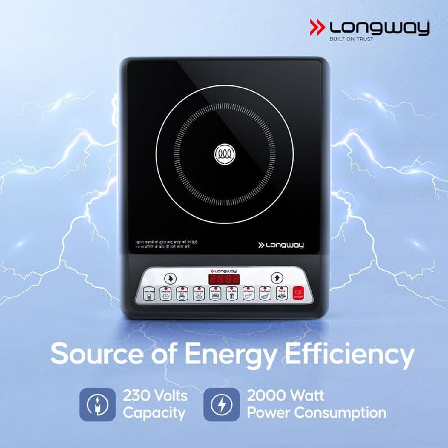 Image of Longway 2000 W Induction Cooktop Touch Panel
