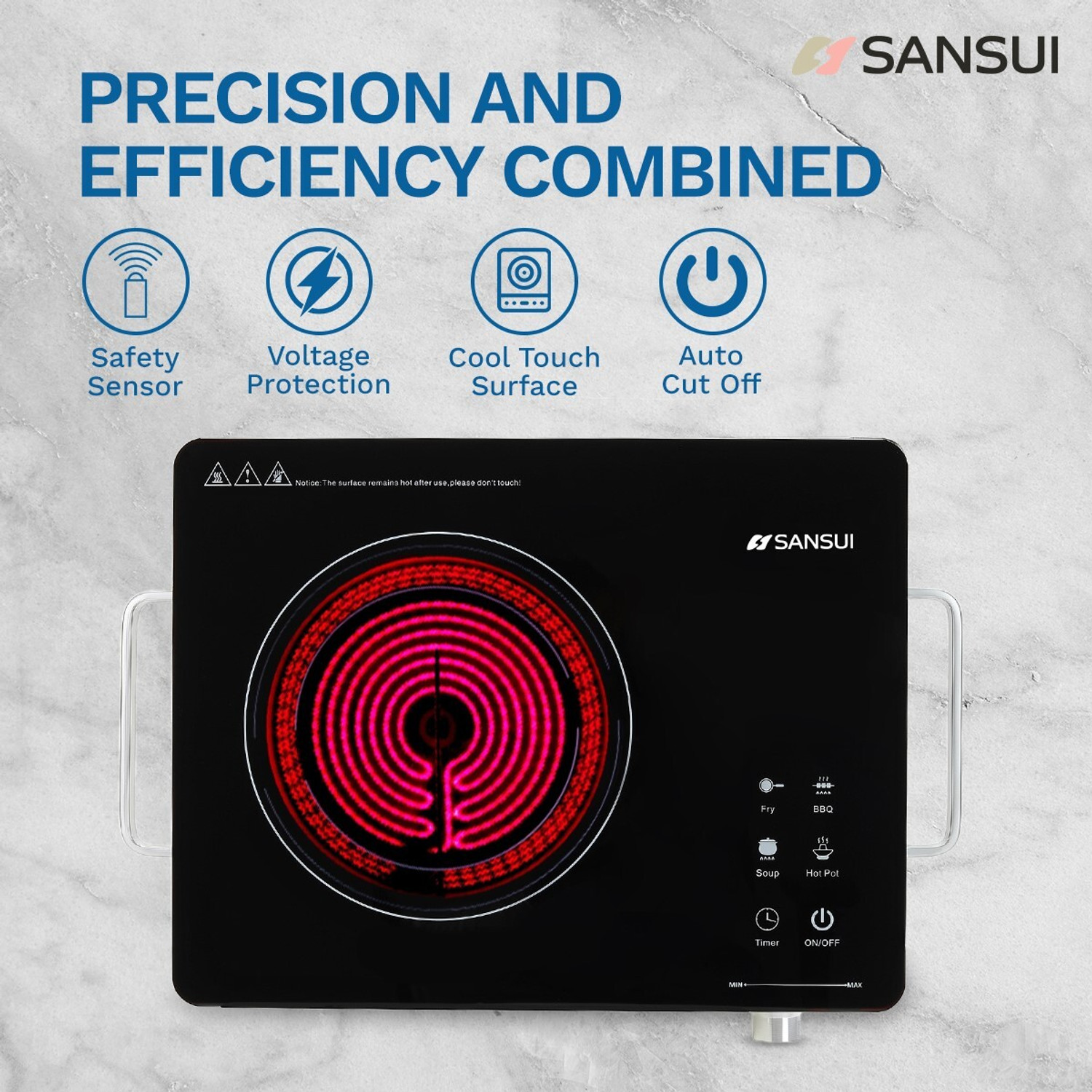 Image of Sansui 2000 W Radiant Cooktop Touch Panel