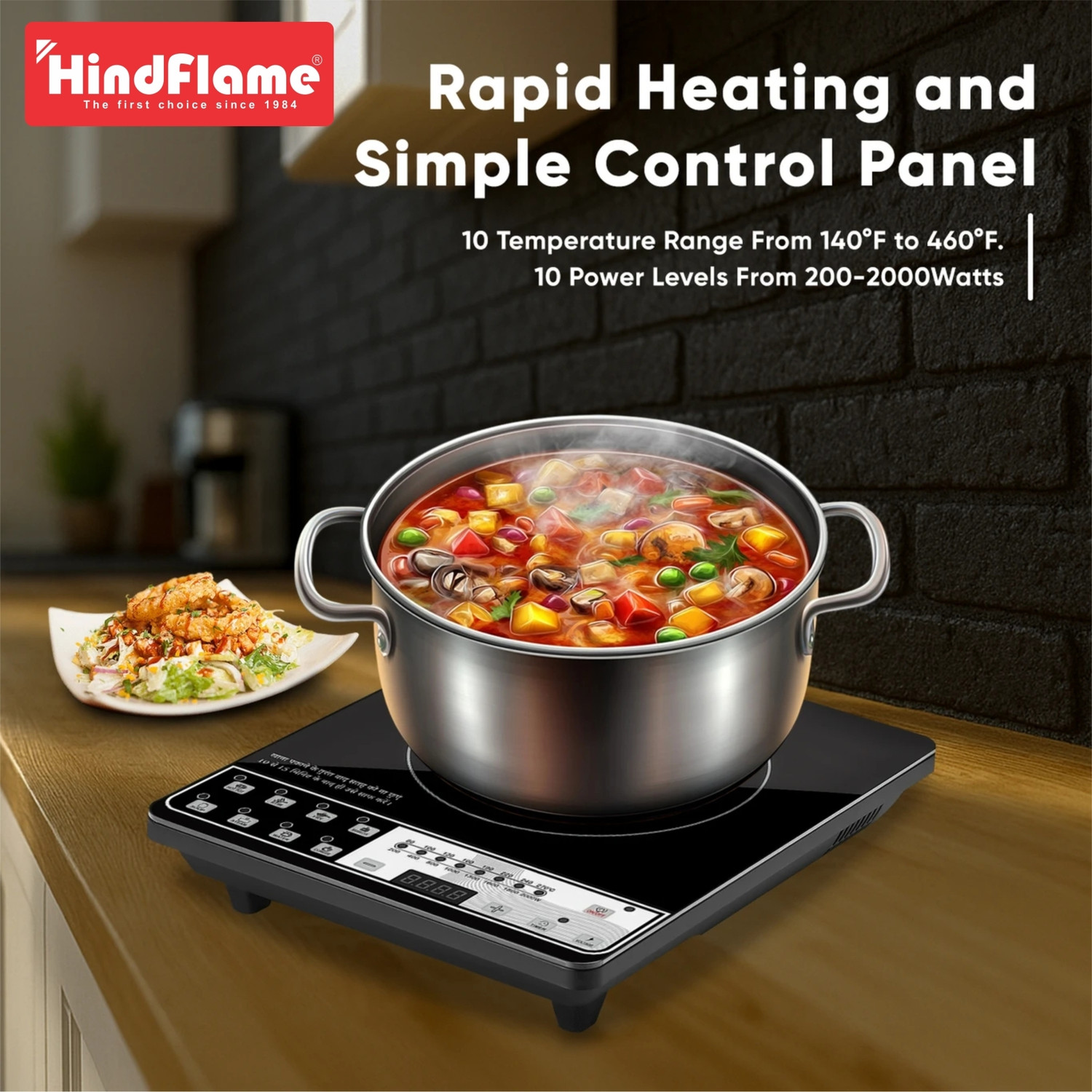 Image of Hindflame 2000 W Induction Cooktop Push Button