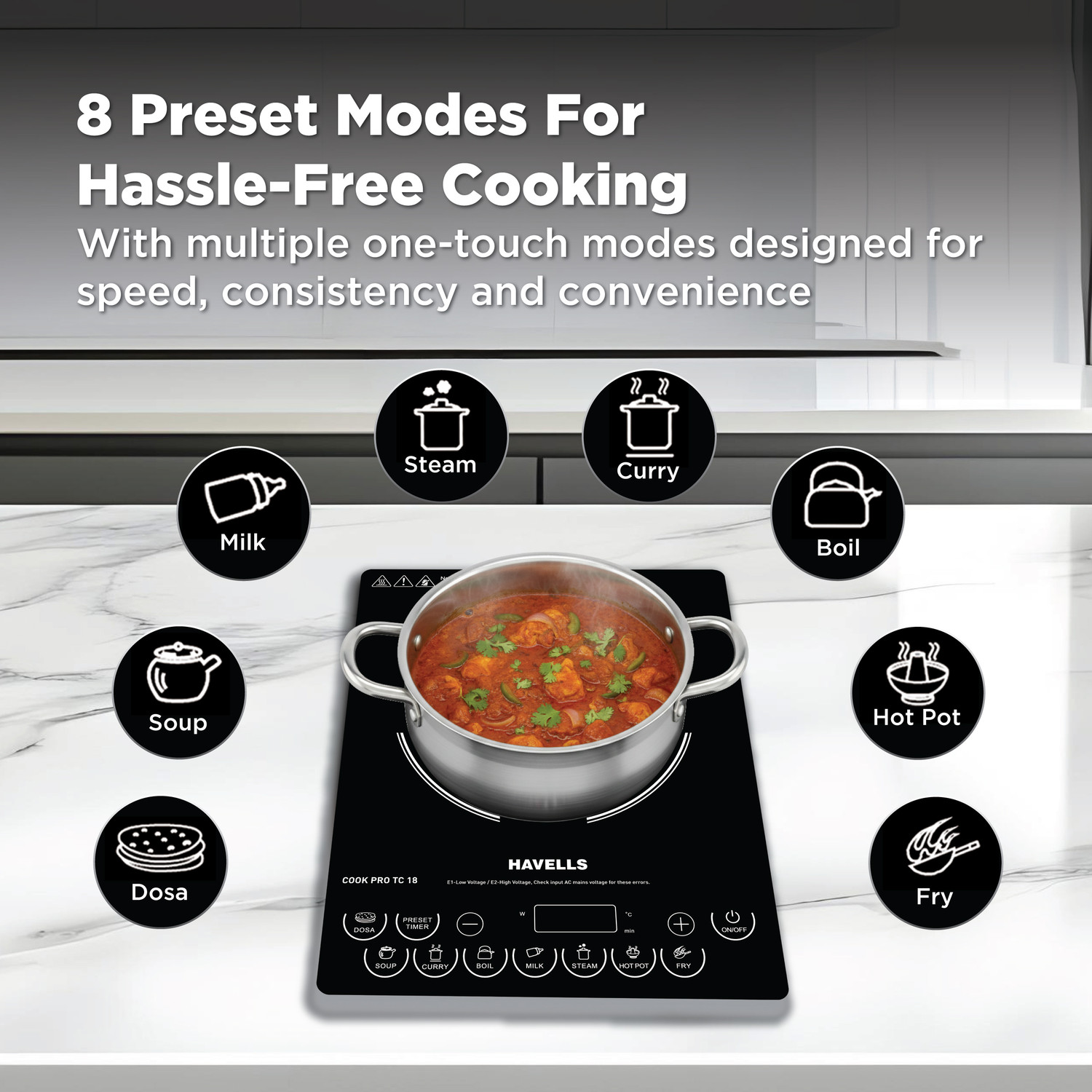 Image of HAVELLS 1800 W Induction Cooktop Touch Panel