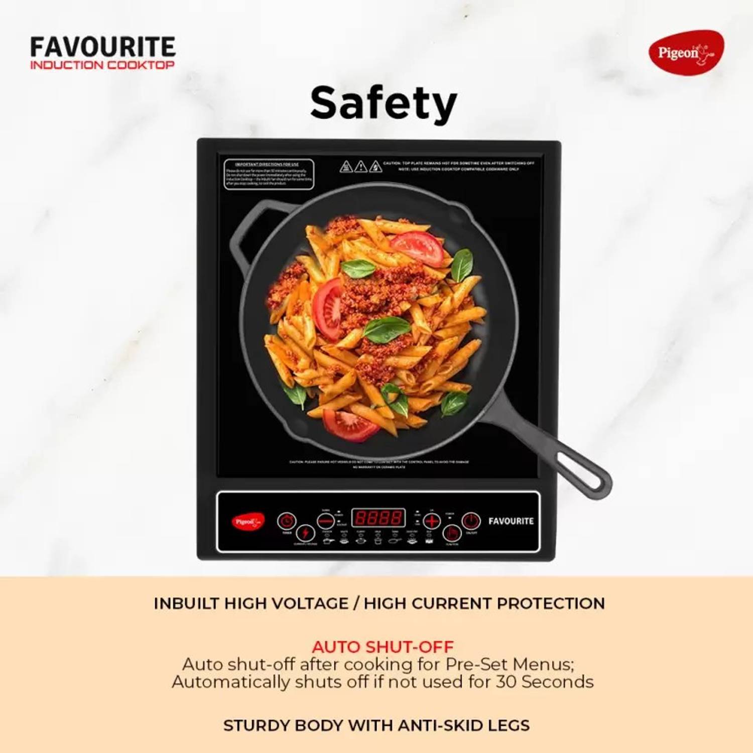Pigeon 1800W Induction Cooktop Black - Image 5