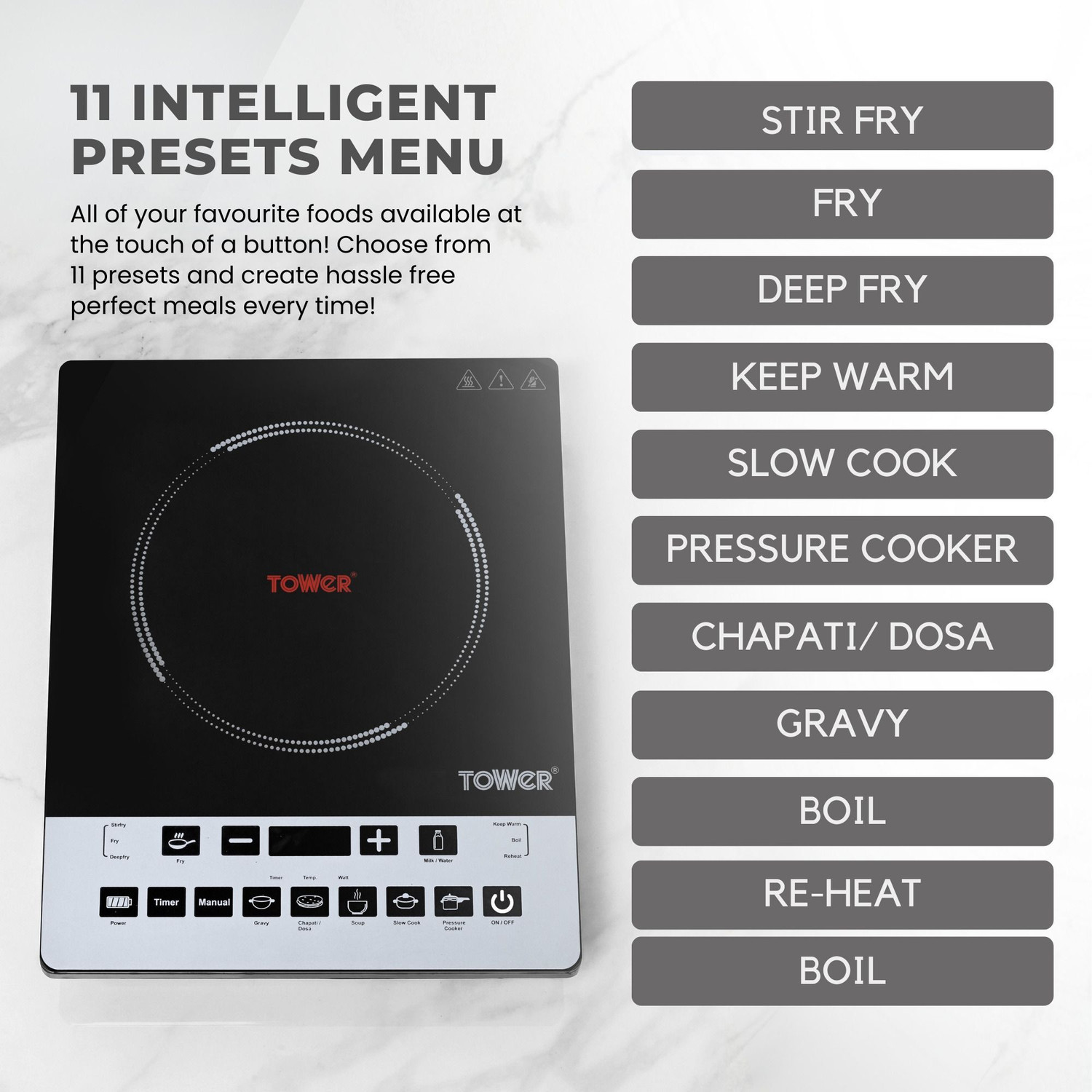 Image of Tower 2000 W Induction Cooktop Touch Panel