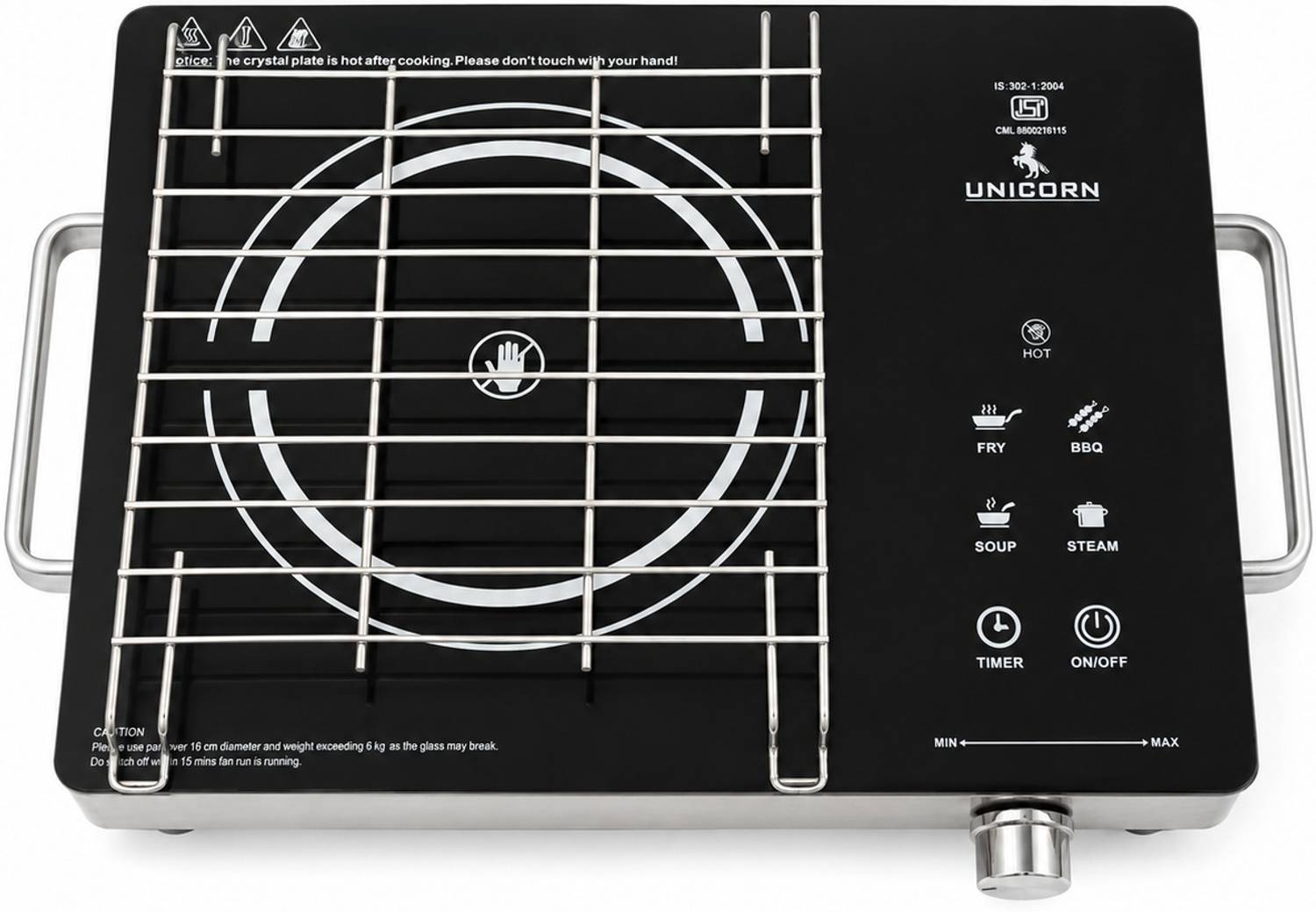 Unicorn 2200W Infrared Cooktop Black - Image 1