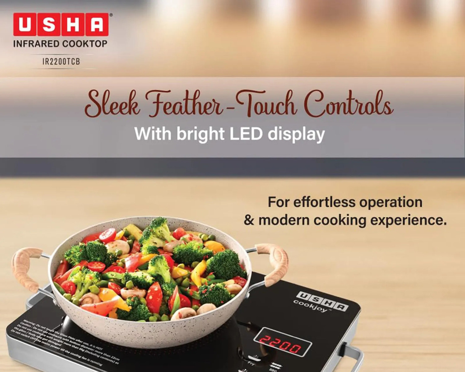 Image of USHA 2200 W Infrared Cooktop Touch Panel