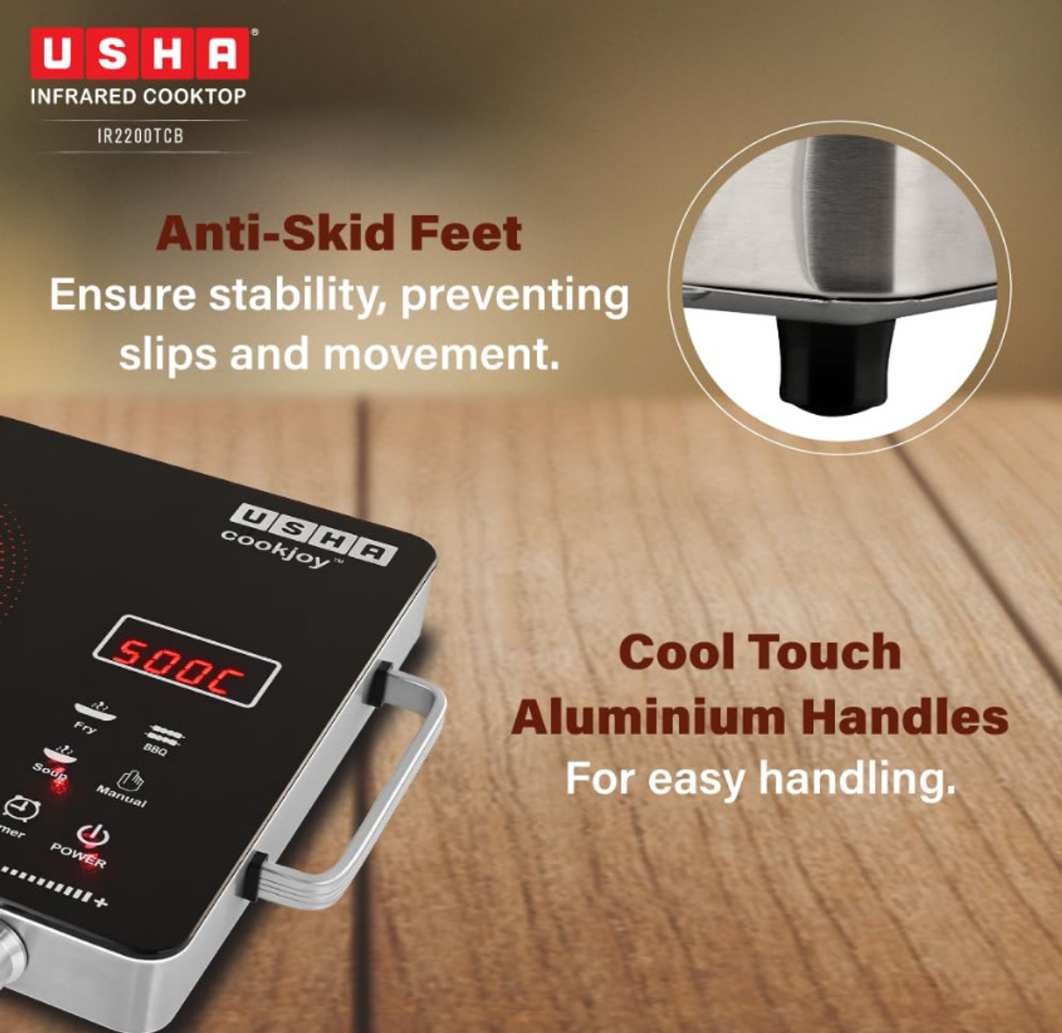 Image of USHA 2200 W Infrared Cooktop Touch Panel