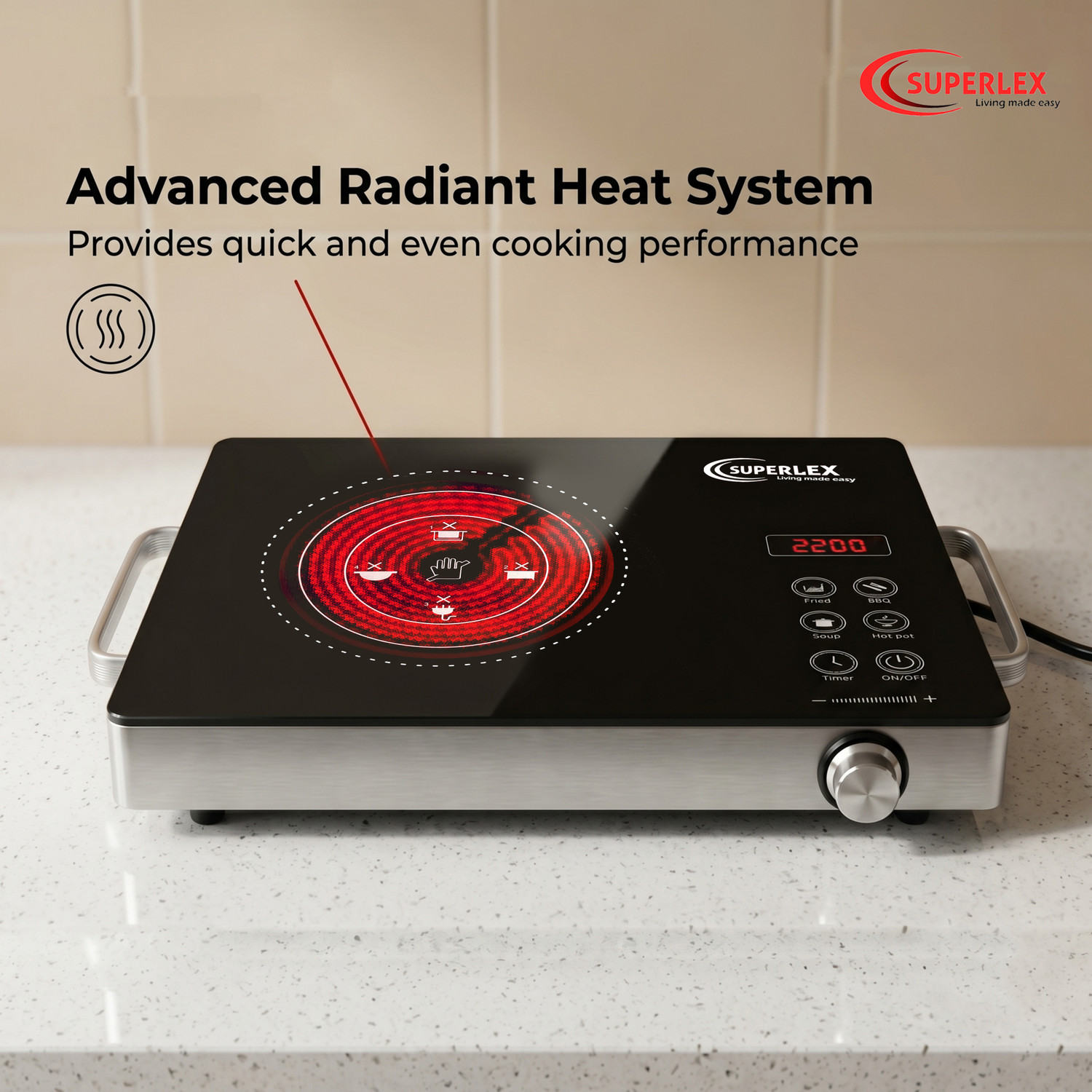 Image of SUPERLEX 2200 W Infrared Cooktop Touch Panel