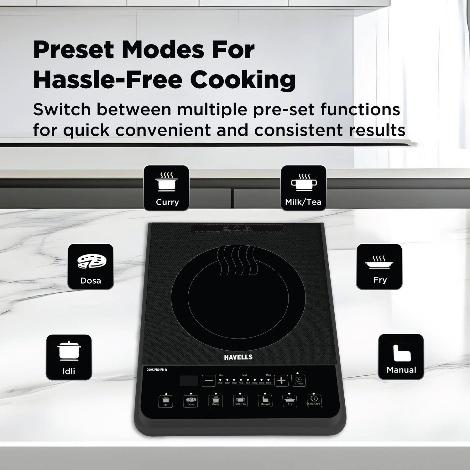 Image of HAVELLS 1600 W Induction Cooktop Touch Panel