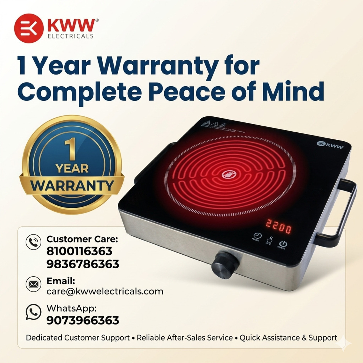 Image of KWW 2200 W Infrared Cooktop Touch Panel