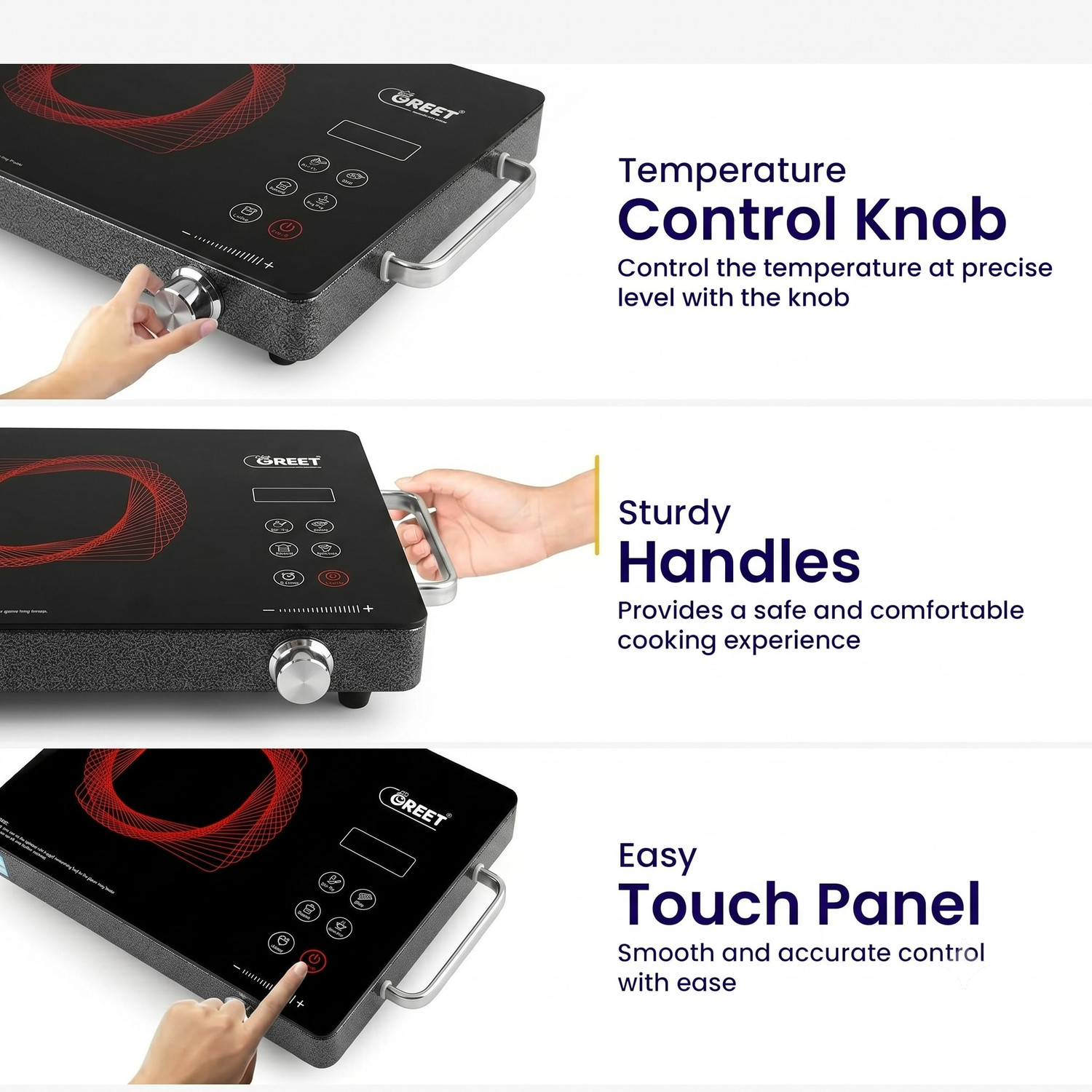 Image of WeGREET 2000 W Radiant Cooktop Touch Panel