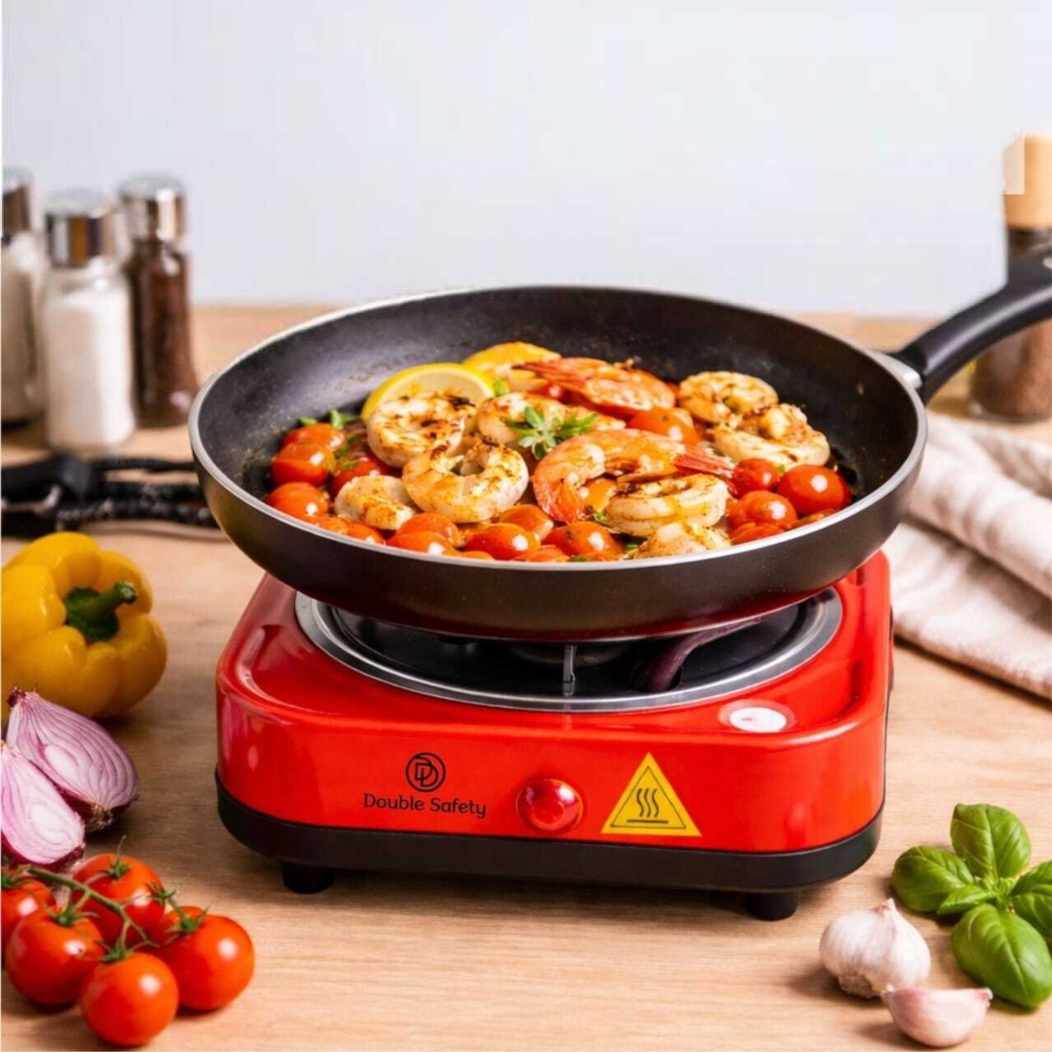 Image of Double Safety 1000 W Infrared Cooktop Jog Dial