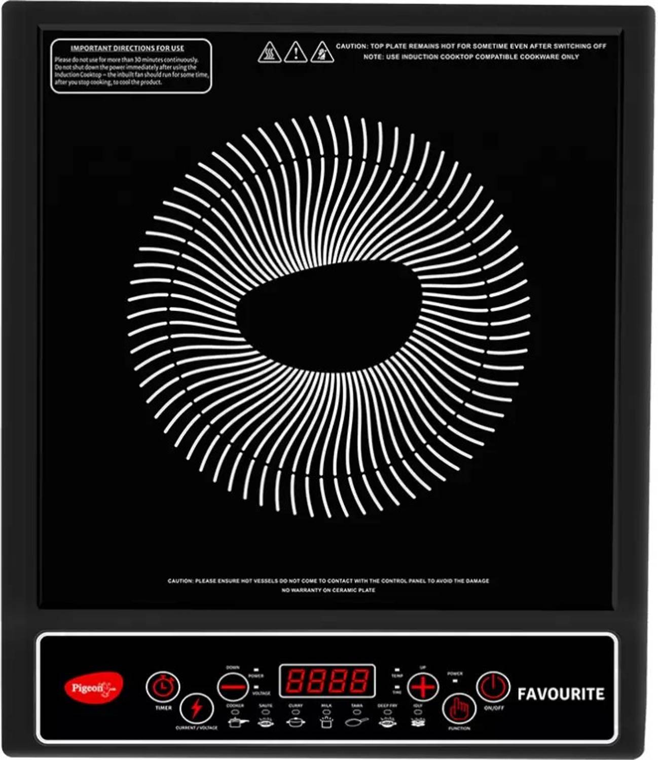 Pigeon 1800W Induction Cooktop Black