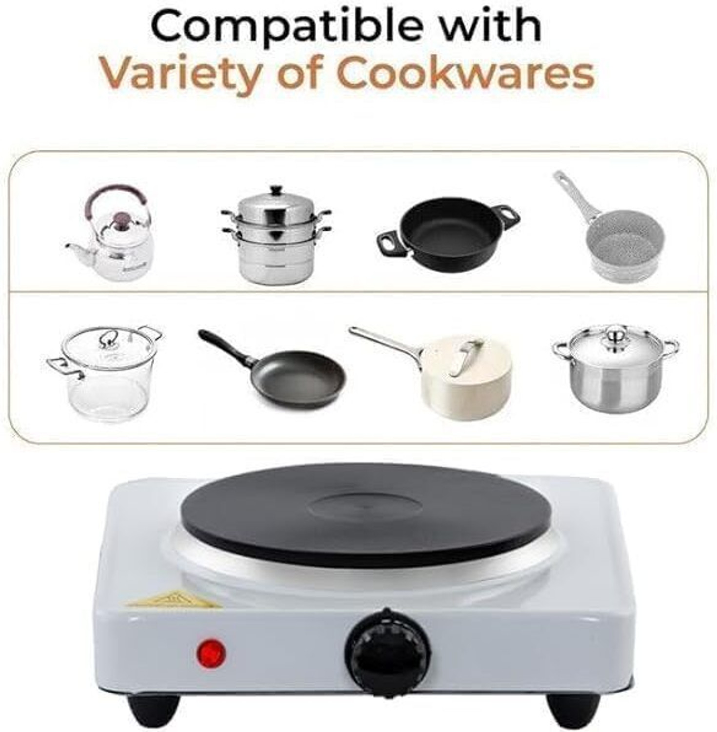 Image of TRENDING TREASURES 1000 W Induction Cooktop Jog Dial