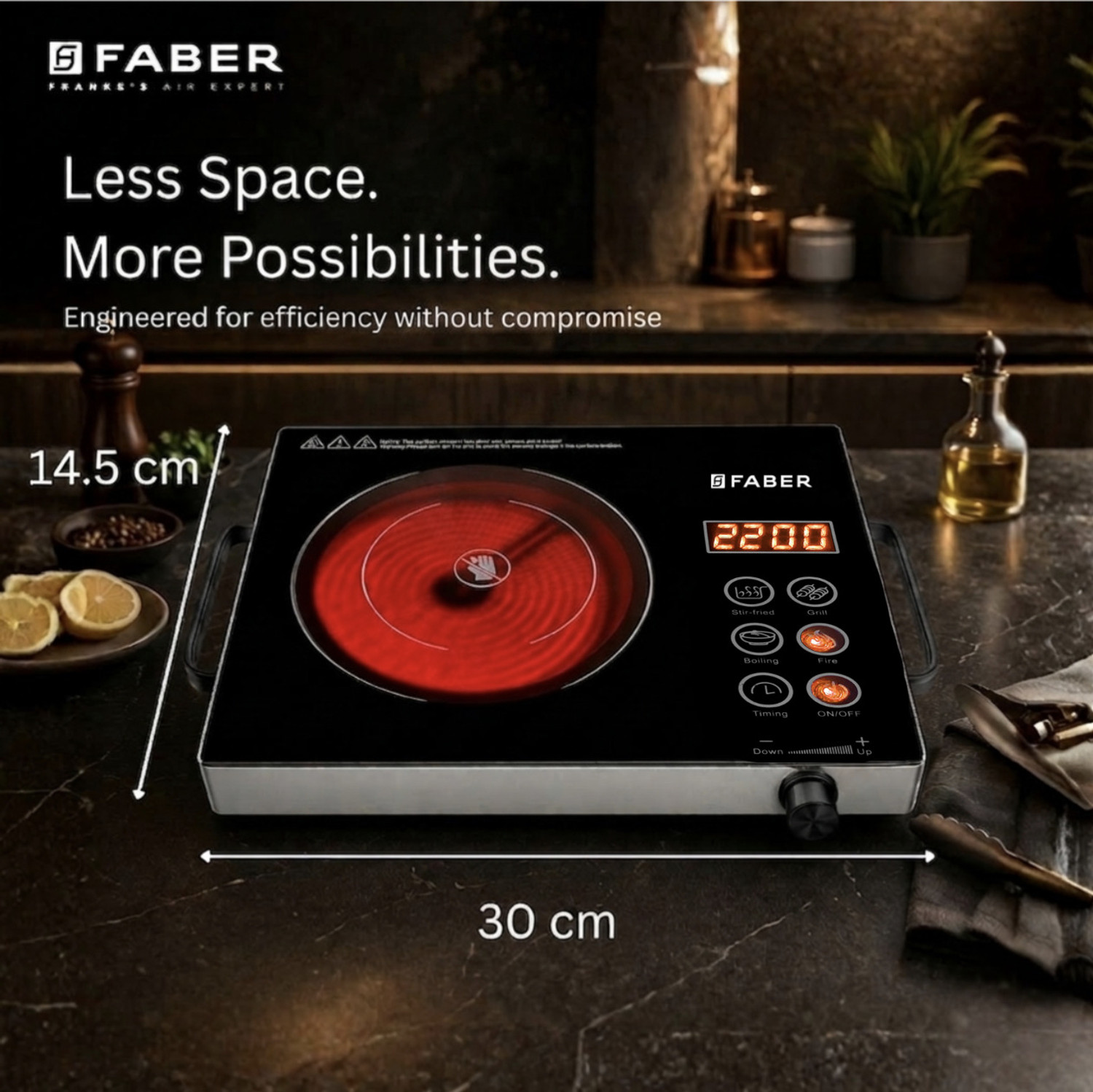Image of FABER 2200 W Infrared Cooktop Touch Panel