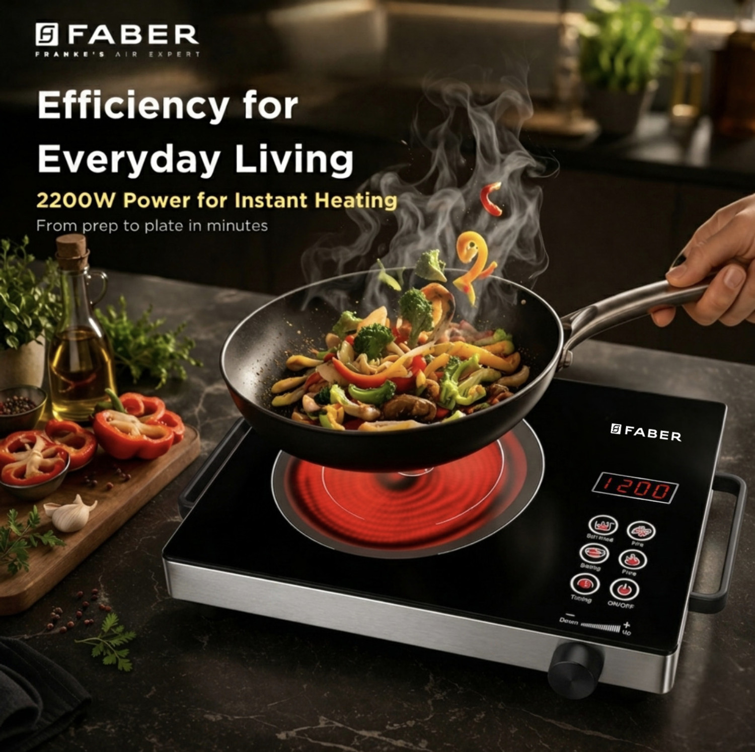 Image of FABER 2200 W Infrared Cooktop Touch Panel