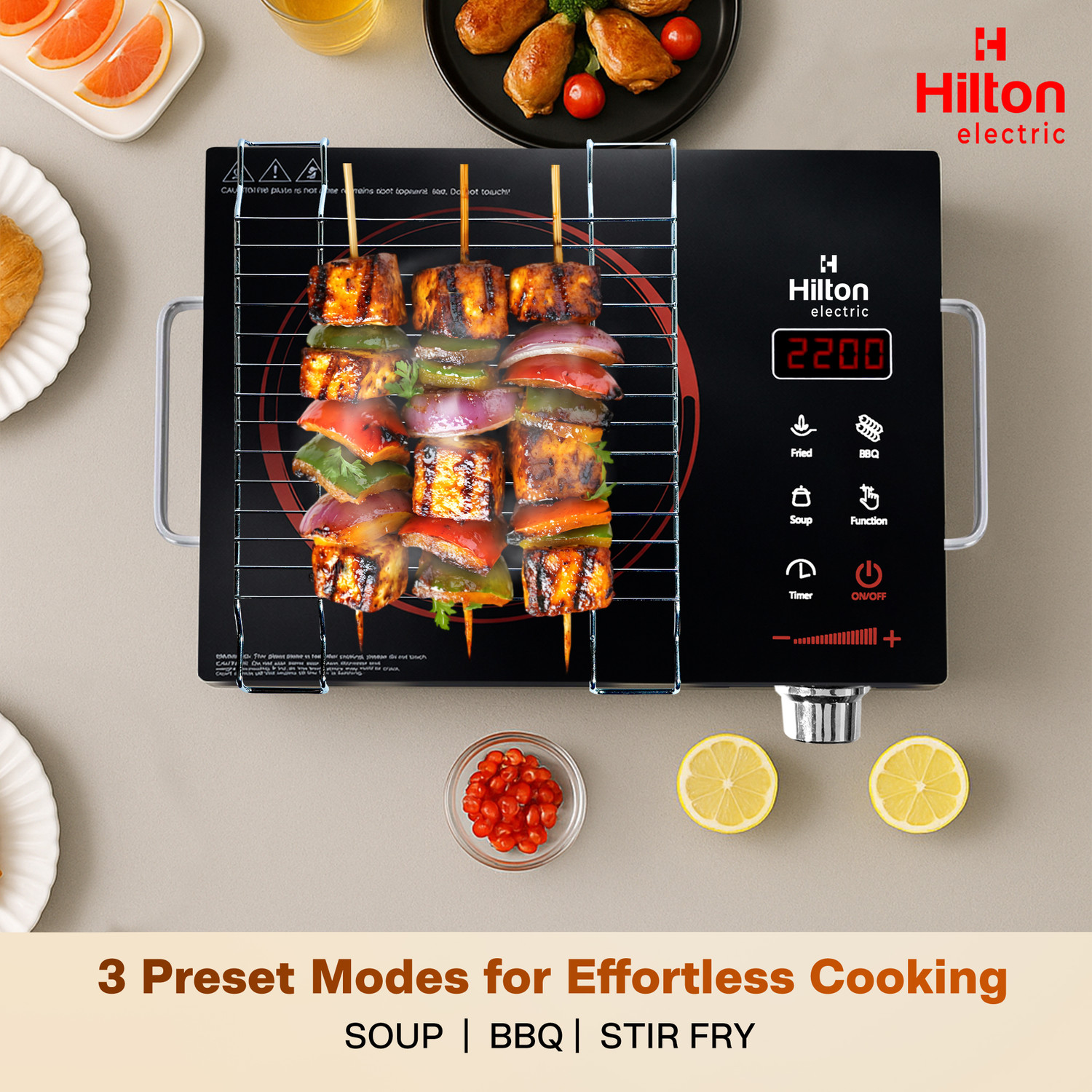 Image of HILTON 2200 W Infrared Cooktop Touch Panel