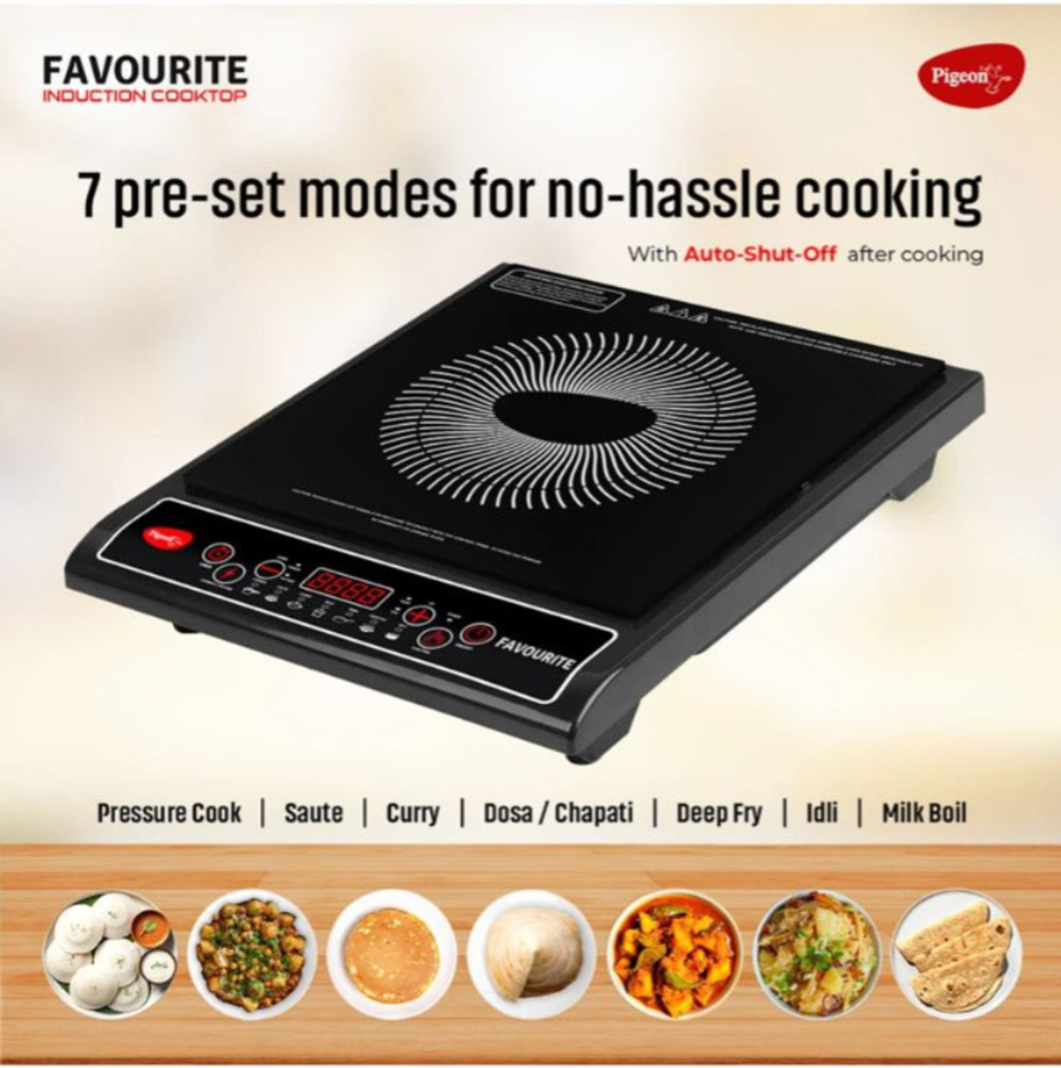 Image of Pigeon 1800 W Induction Cooktop Push Button
