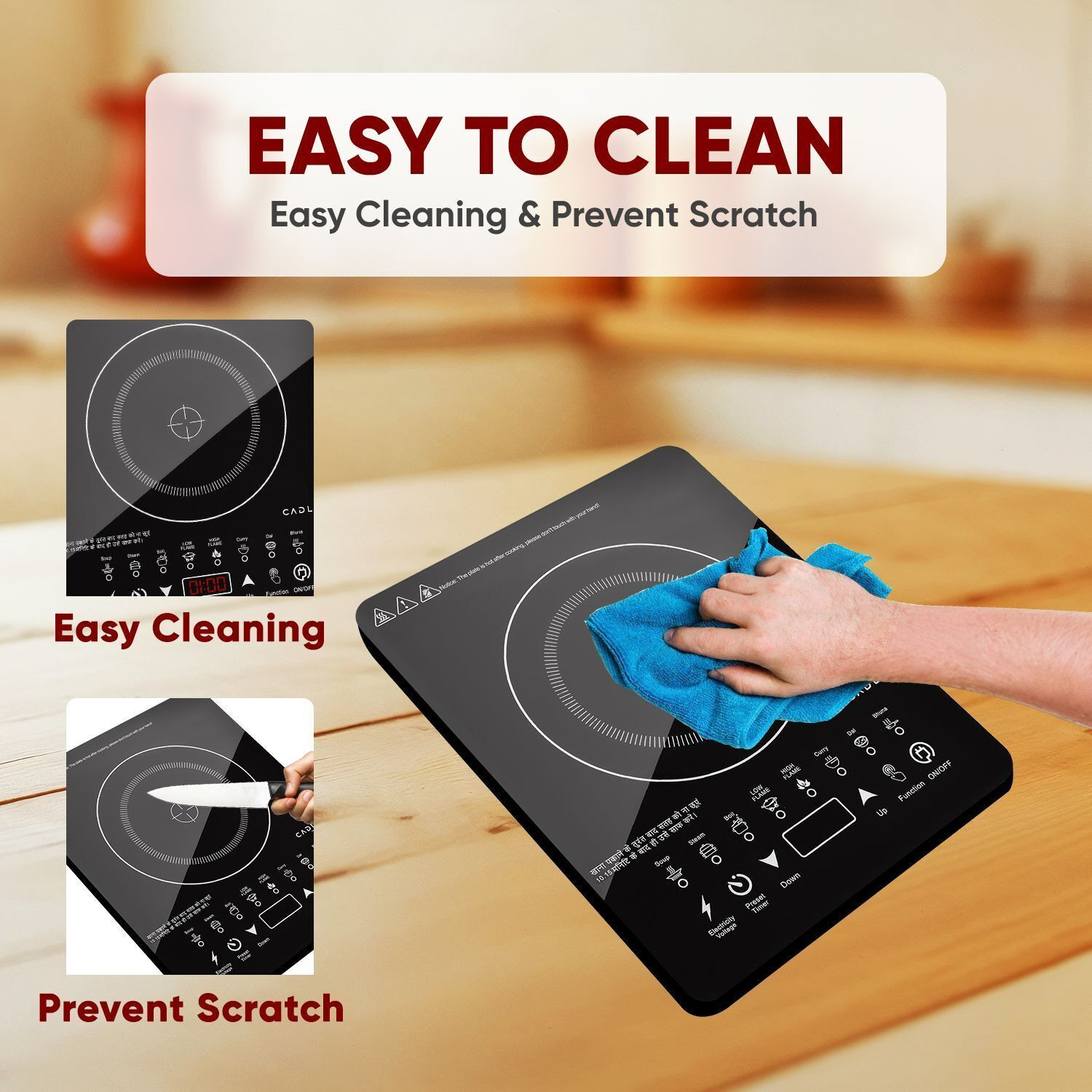 Image of Cadlec 1950 W Induction Cooktop Touch Panel (Black, CookXpert)
