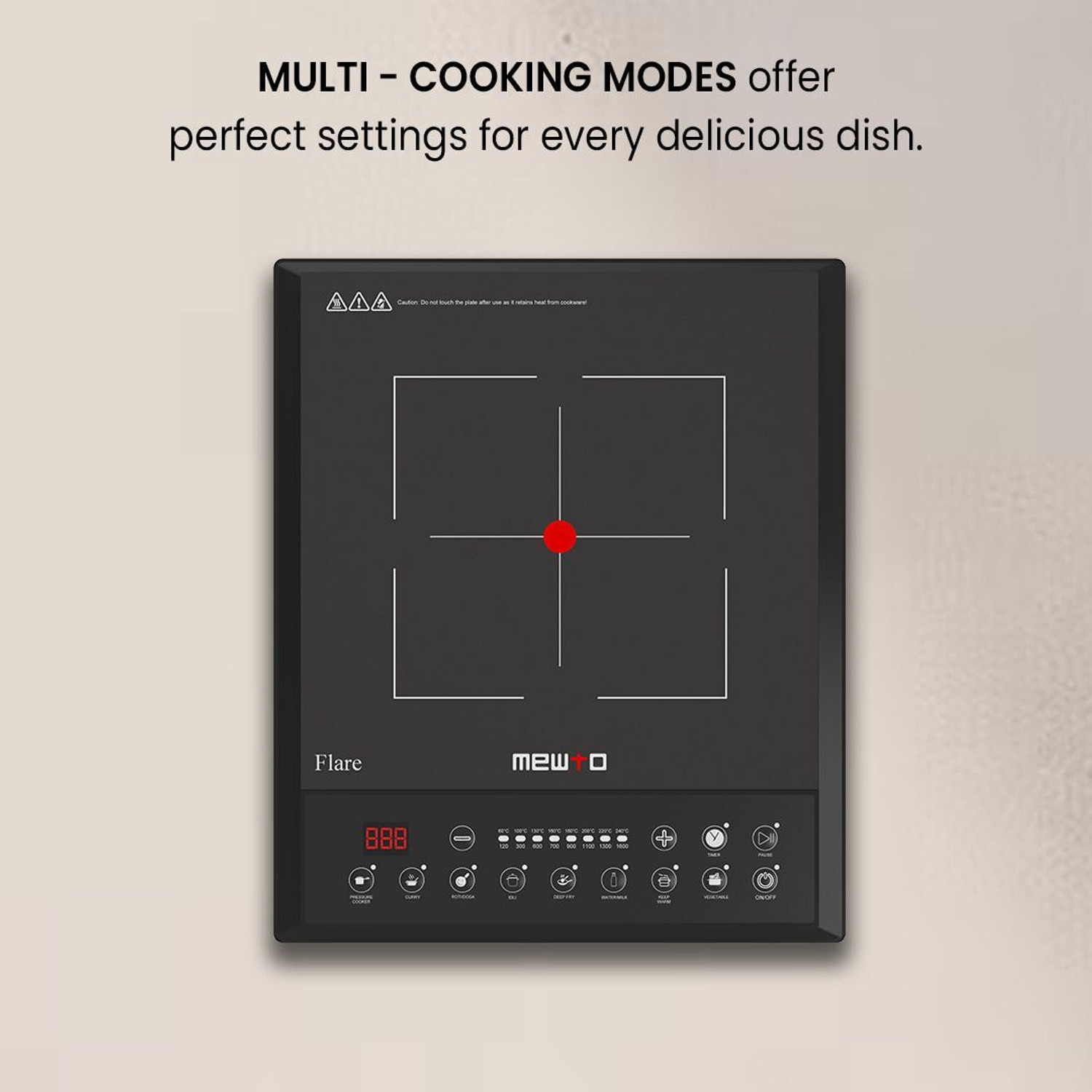 Image of MEWTO 1600 W Induction Cooktop Push Button