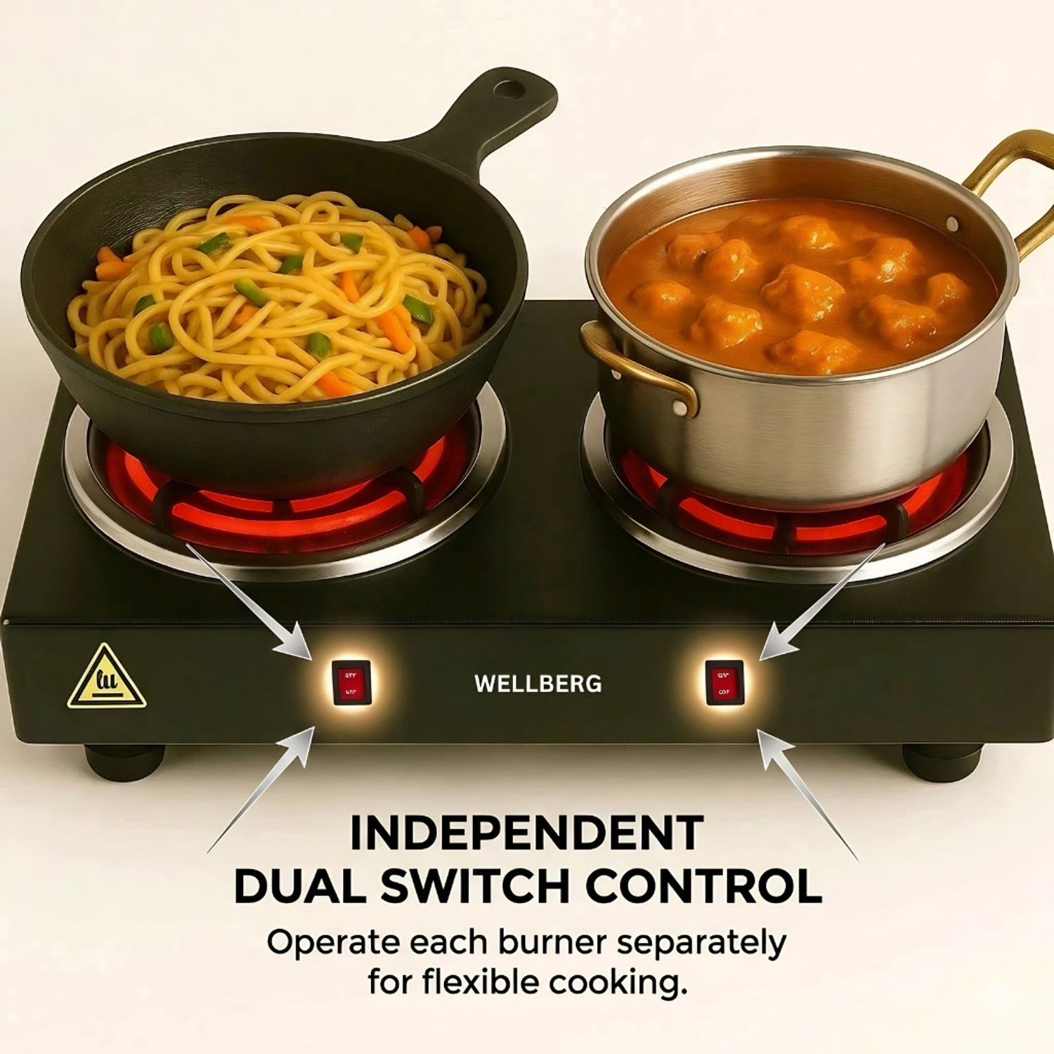 Image of WELLBERG 2000 W Radiant Cooktop Push Button
