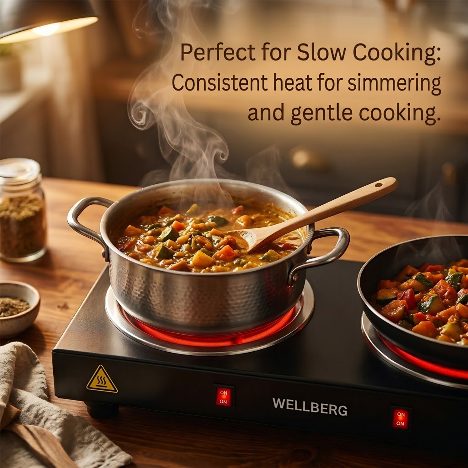 Image of WELLBERG 2000 W Radiant Cooktop Push Button