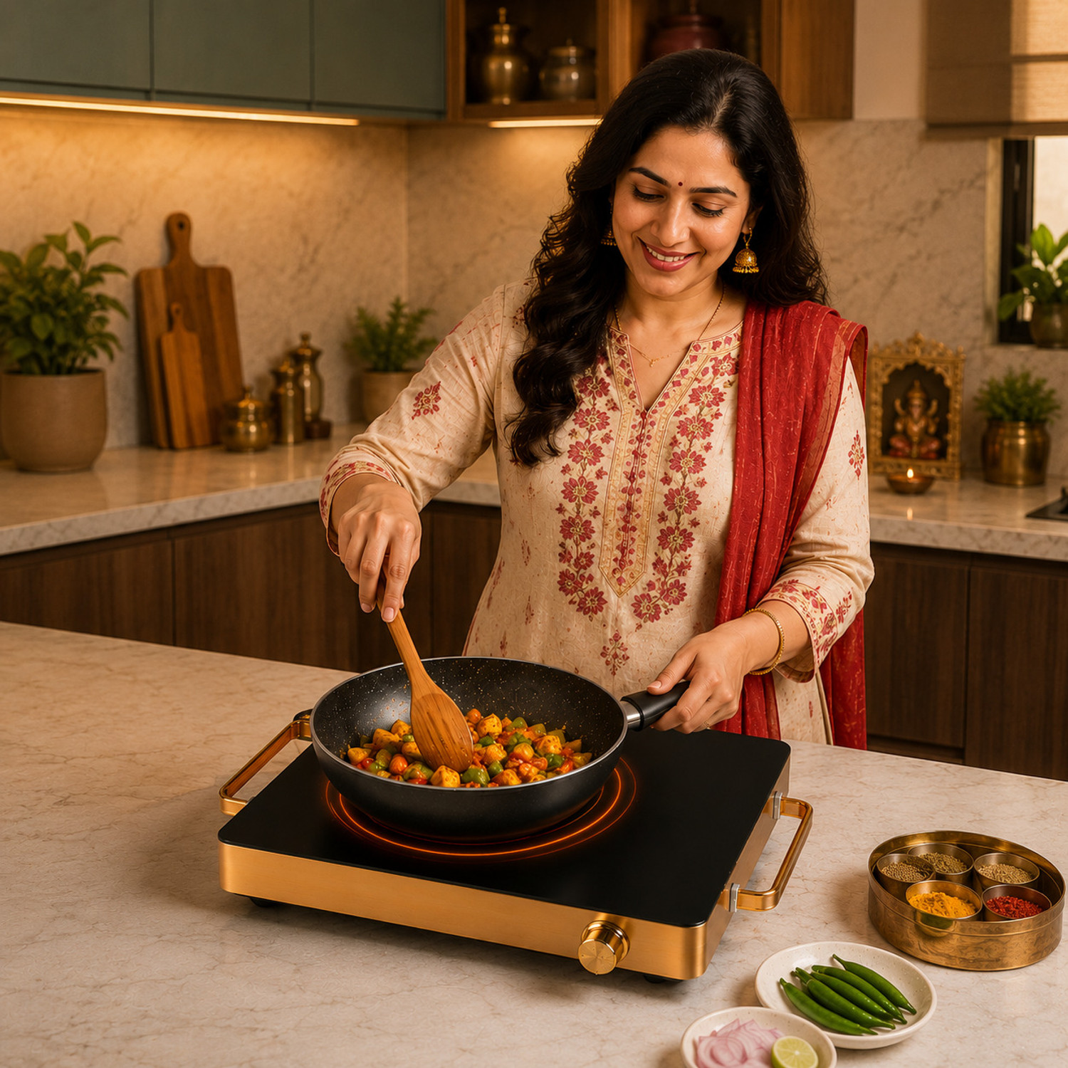 Image of Double Safety 2000 W Radiant Cooktop Touch Panel