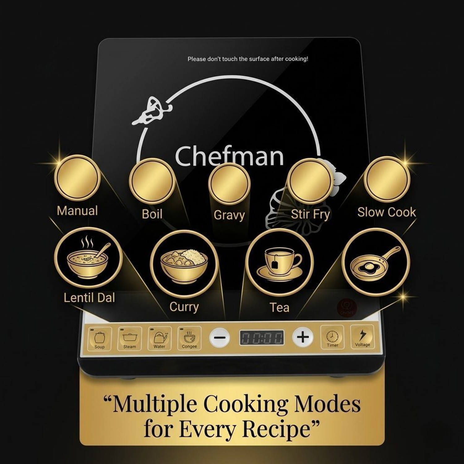 Image of Chefman 2000 W Induction Cooktop Push Button