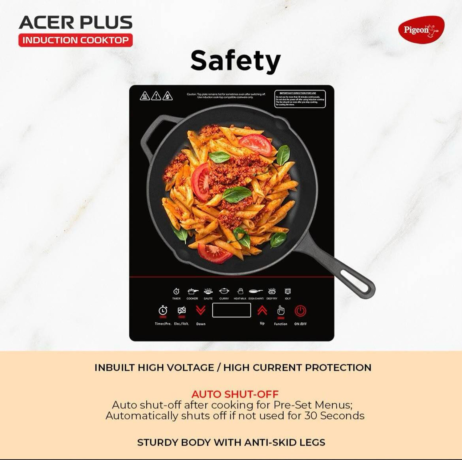 Image of Pigeon 1800 W Induction Cooktop Touch Panel