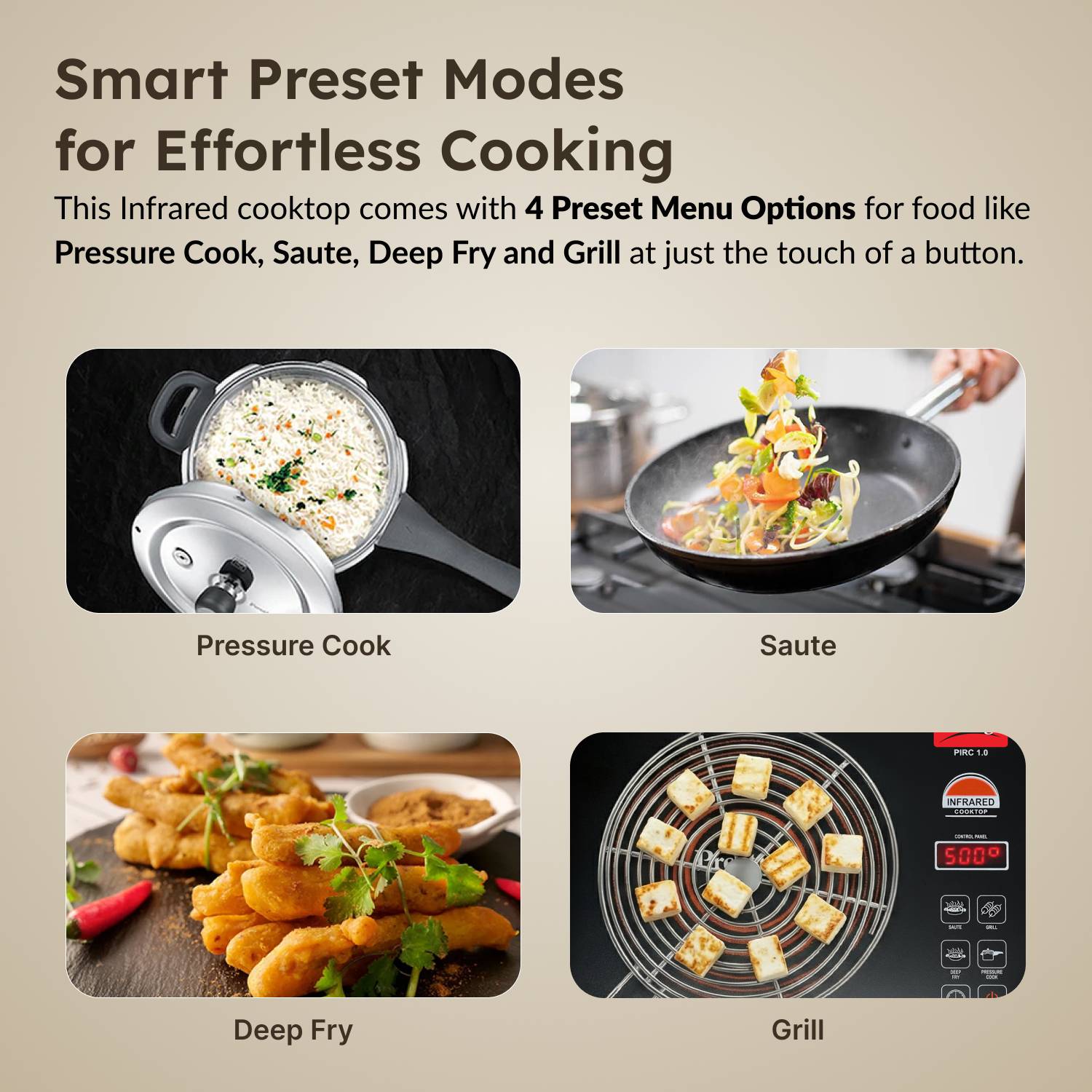 Prestige 2200W Infrared Cooktop, Black - Image 5