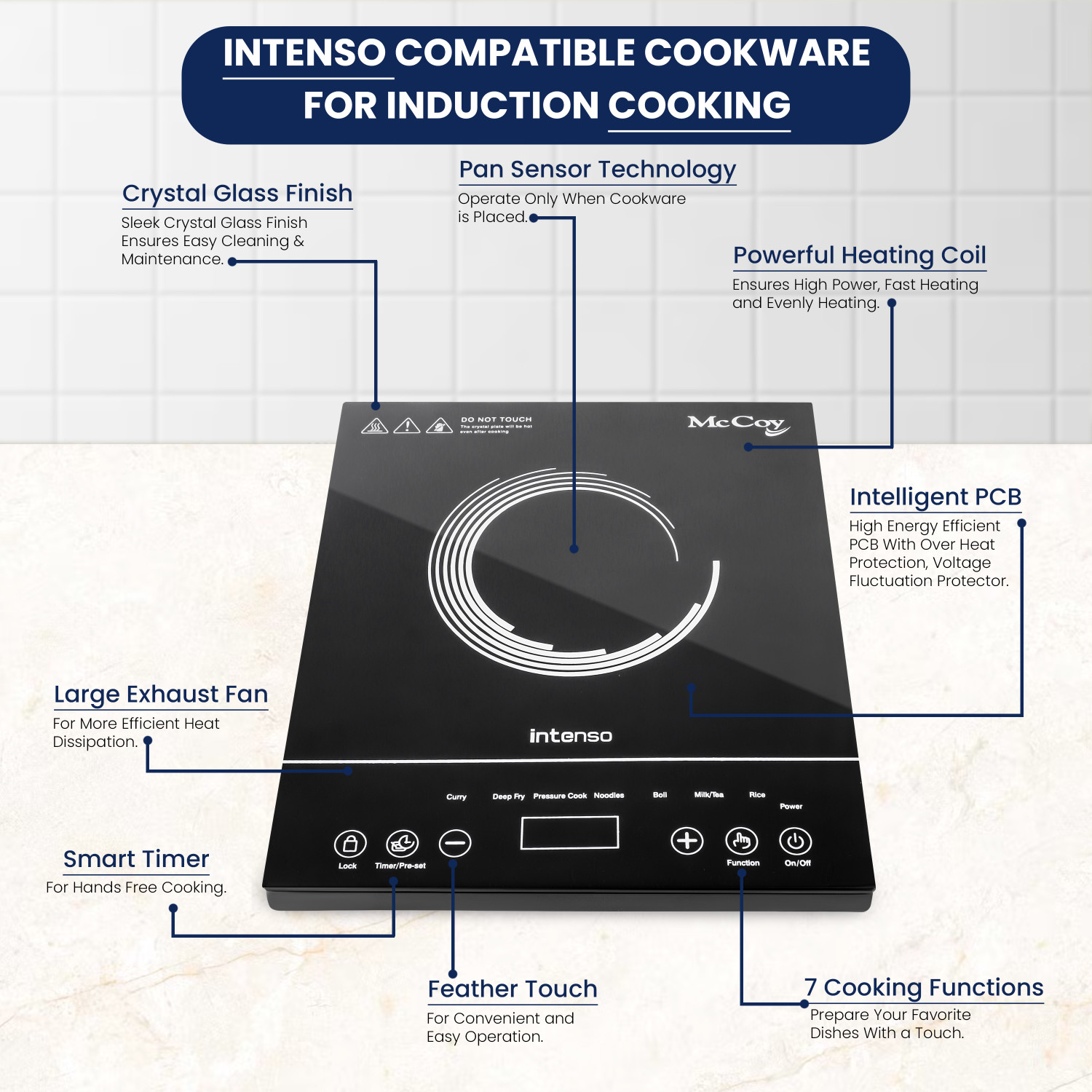 Image of Mccoy 1800 W Induction Cooktop Touch Panel