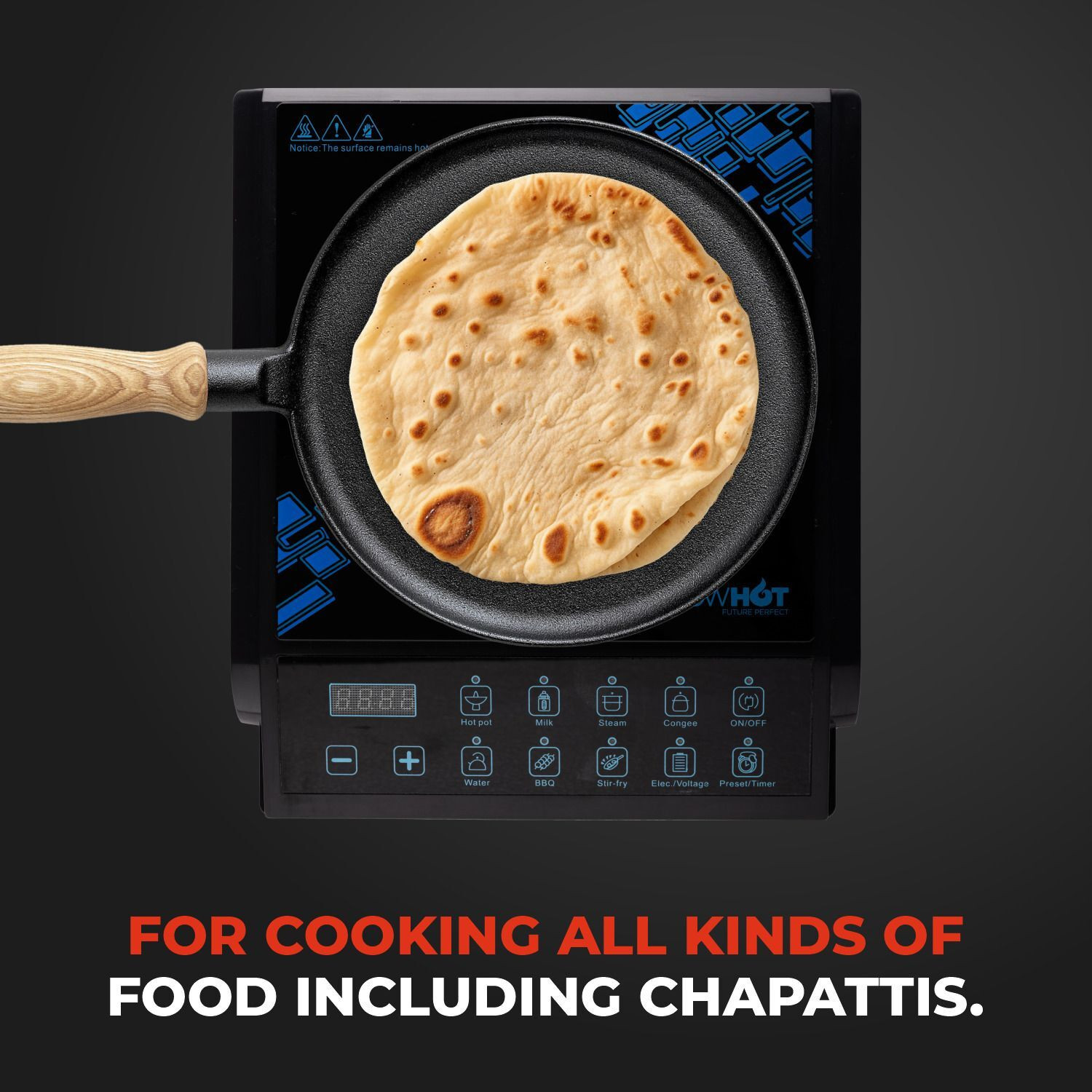 Image of BLOWHOT 2000 W Induction Cooktop Touch Panel