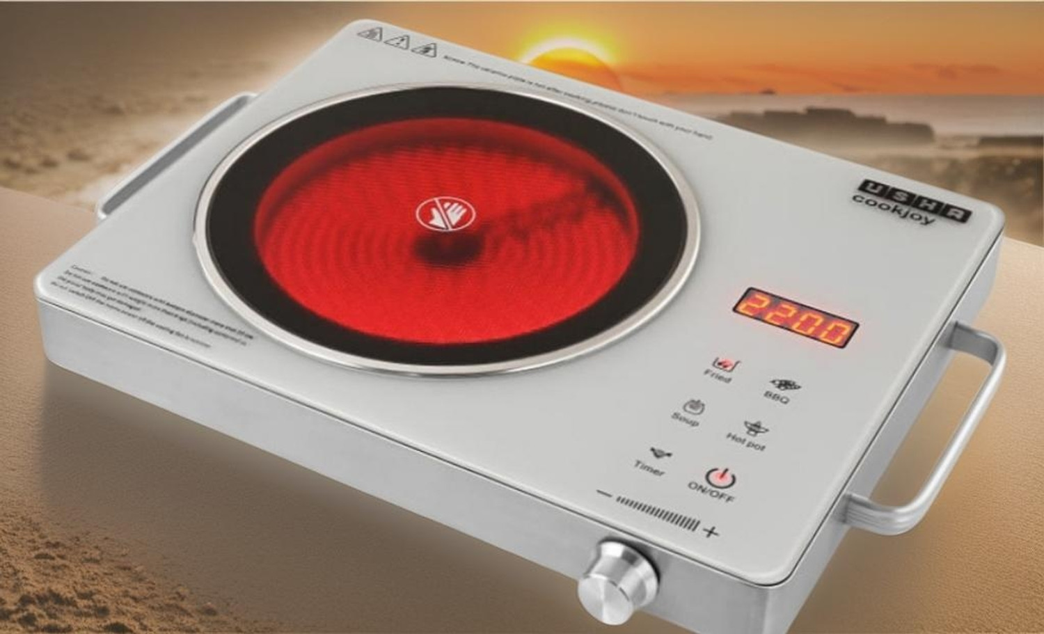 Image of USHA 2200 W Infrared Cooktop Touch Panel, Jog Dial