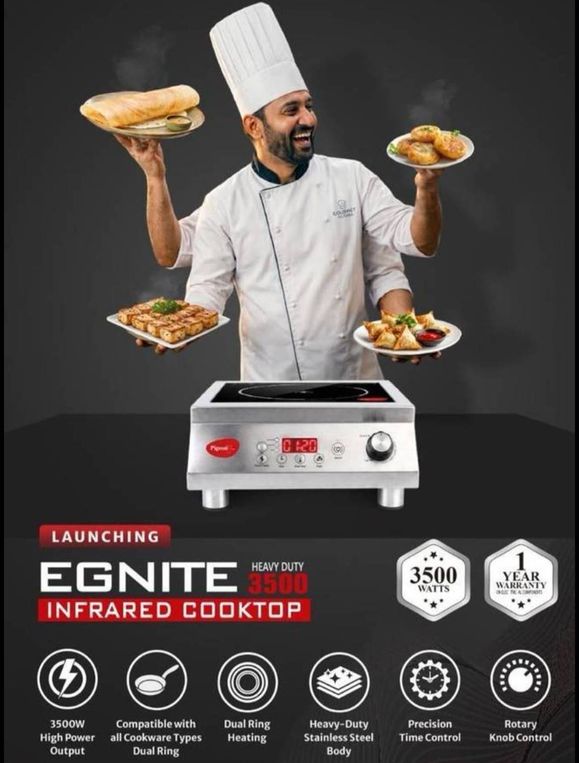 Pigeon 3500W Induction Cooktop Black - Image 4