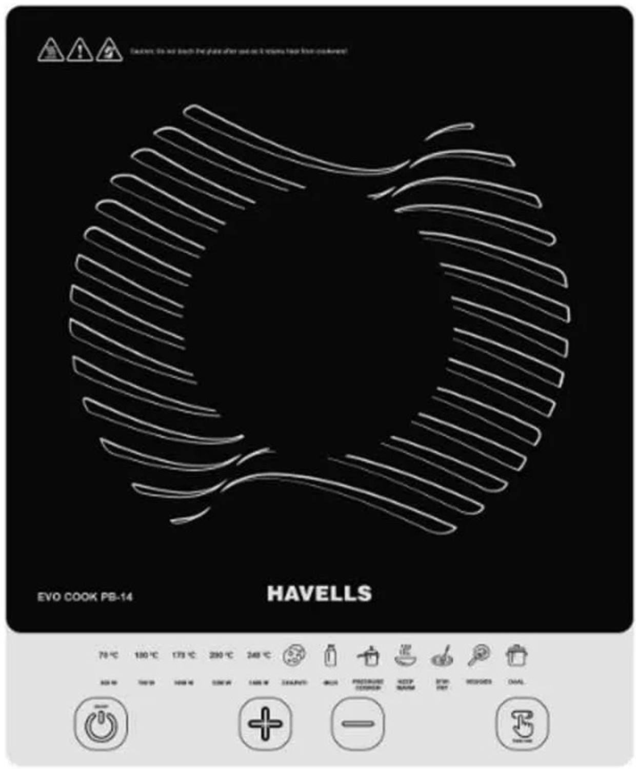 HAVELLS 1400 W Induction Cooktop Push Button (Black, GHCICEJK140)